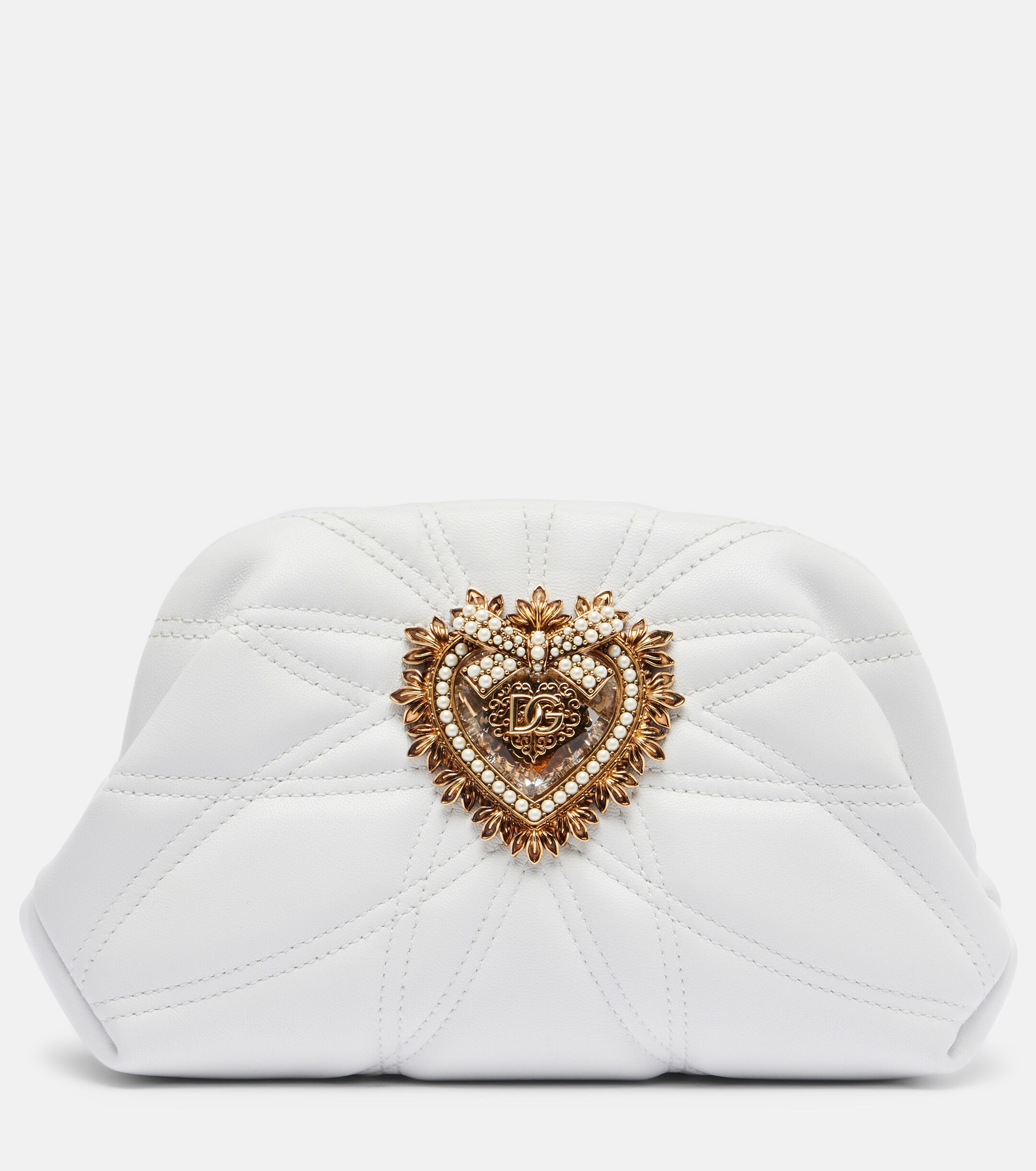 Dolce&Gabbana Devotion Small embellished leather clutch