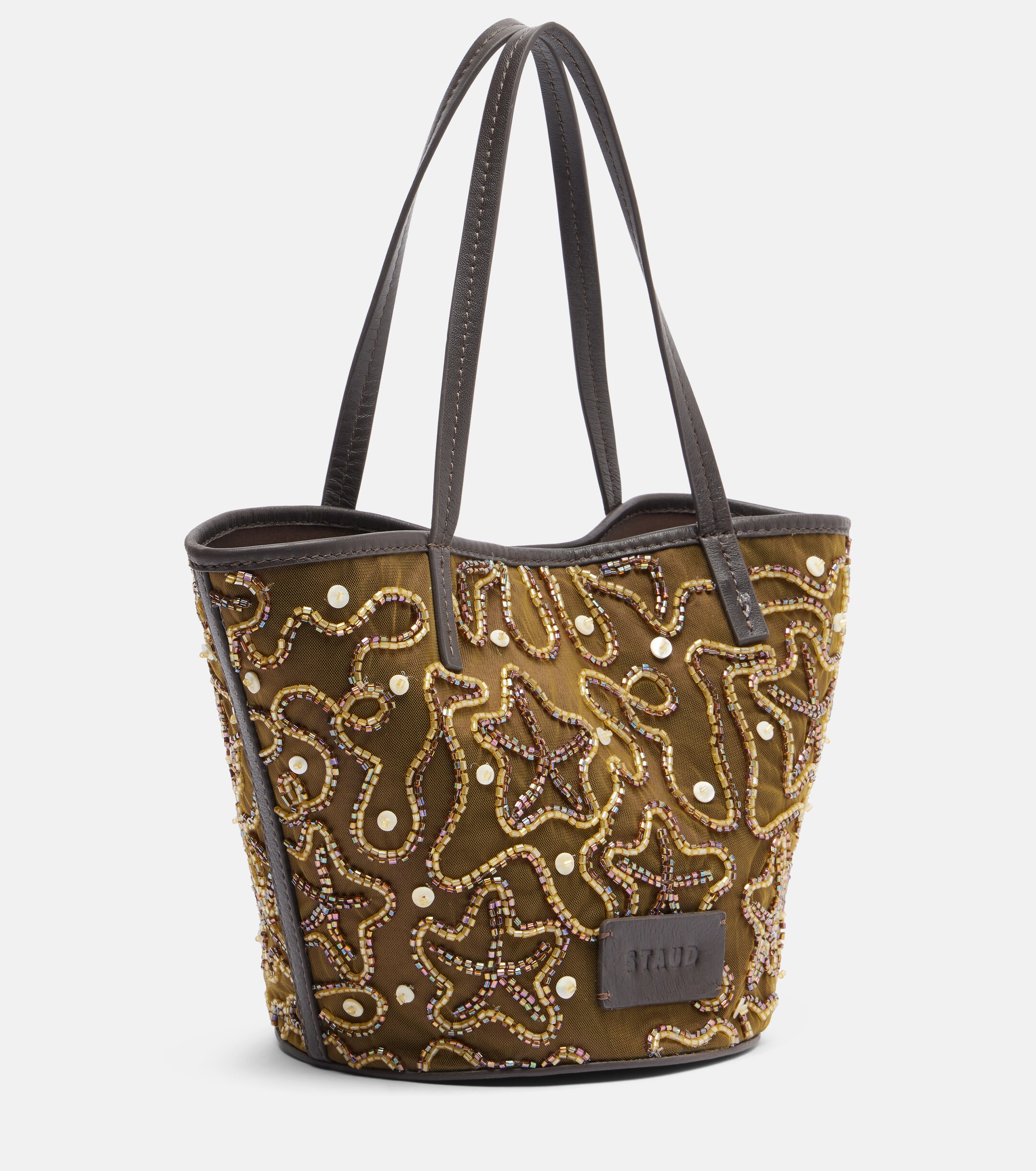 Staud Caro embellished canvas tote bag