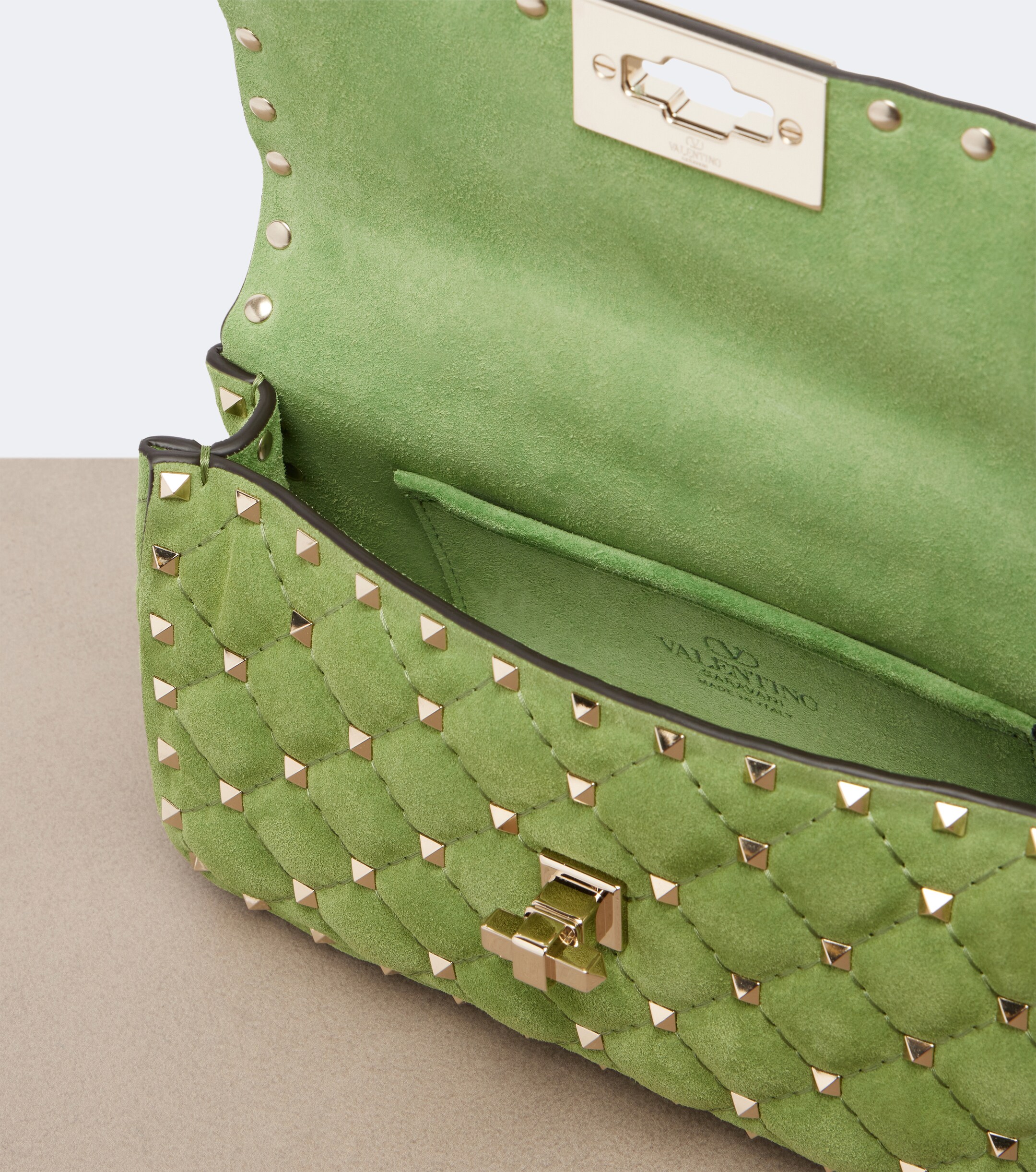 Valentino Garavani Rockstud Spike Small suede top-handle bag thumbnail