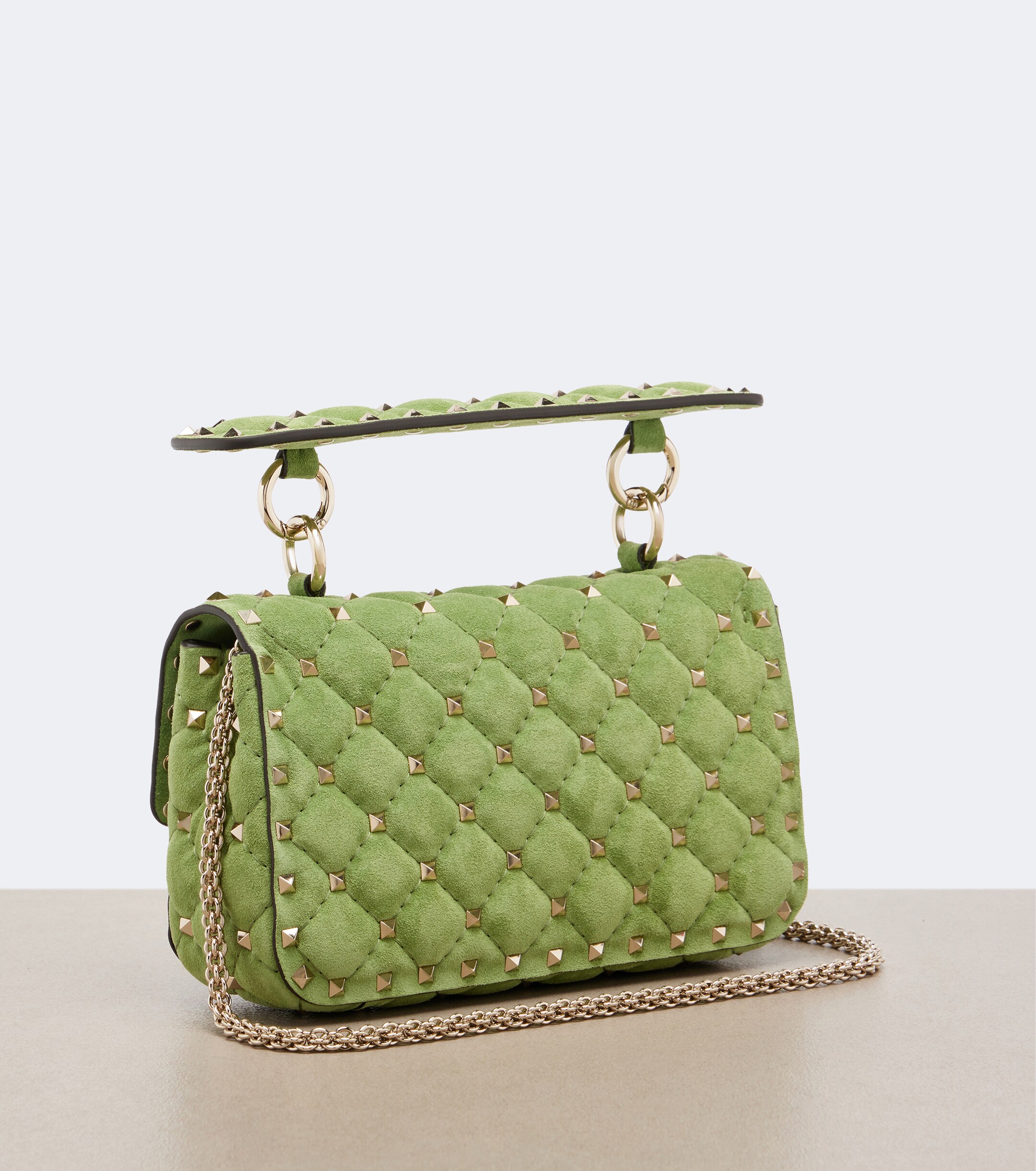 Valentino Garavani Rockstud Spike Small suede top-handle bag thumbnail