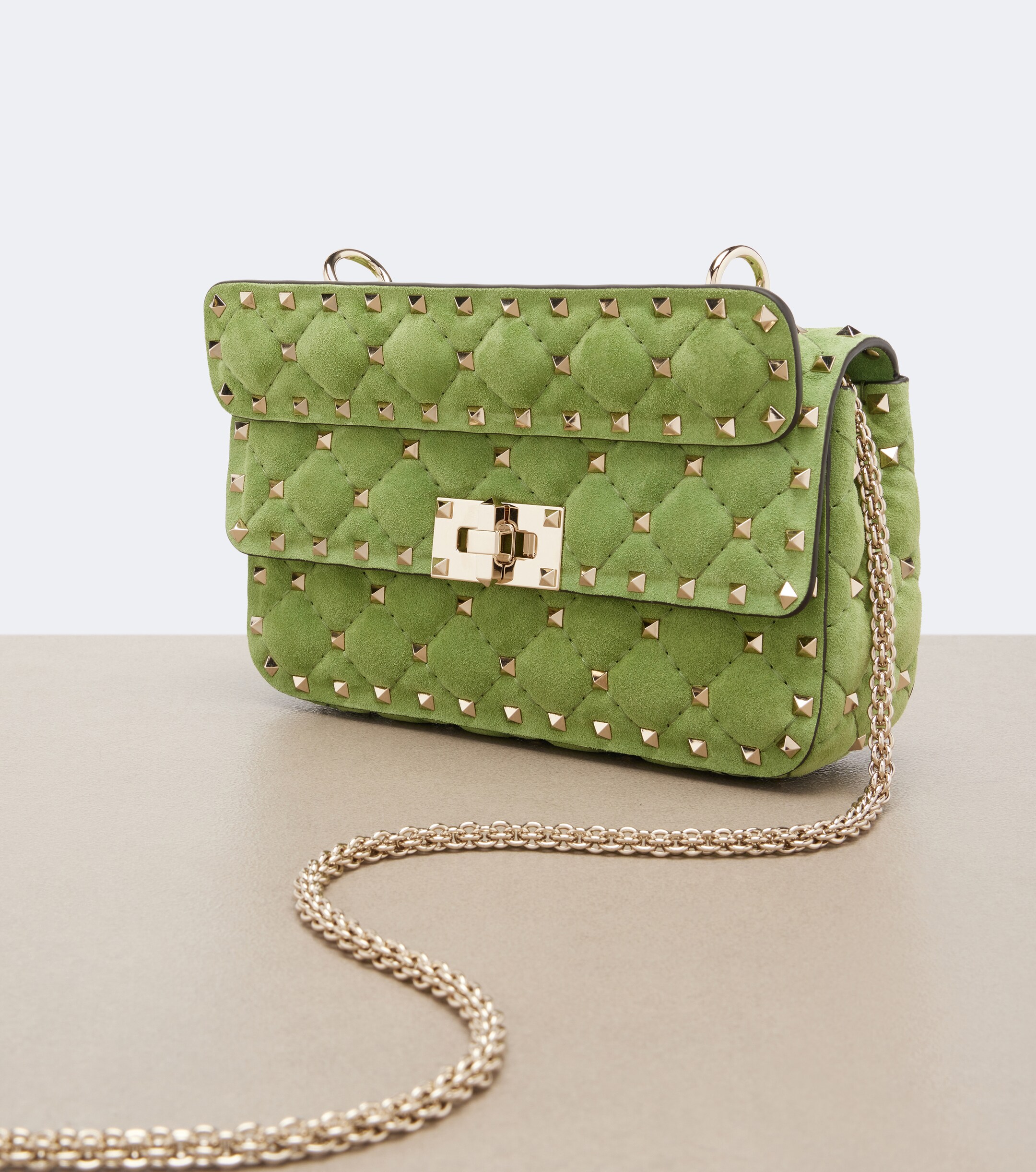 Valentino Garavani Rockstud Spike Small suede top-handle bag thumbnail