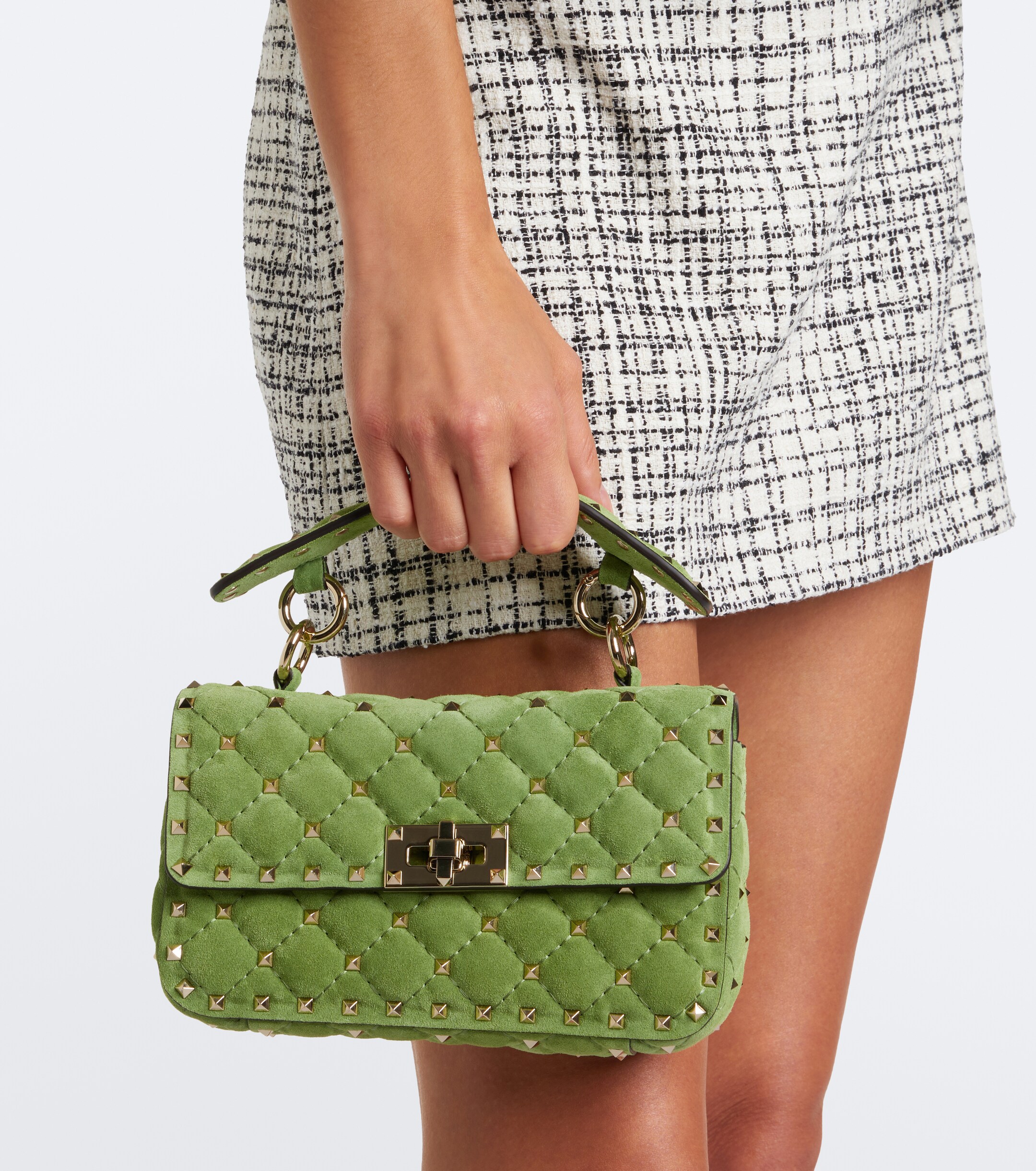 Valentino Garavani Rockstud Spike Small suede top-handle bag thumbnail