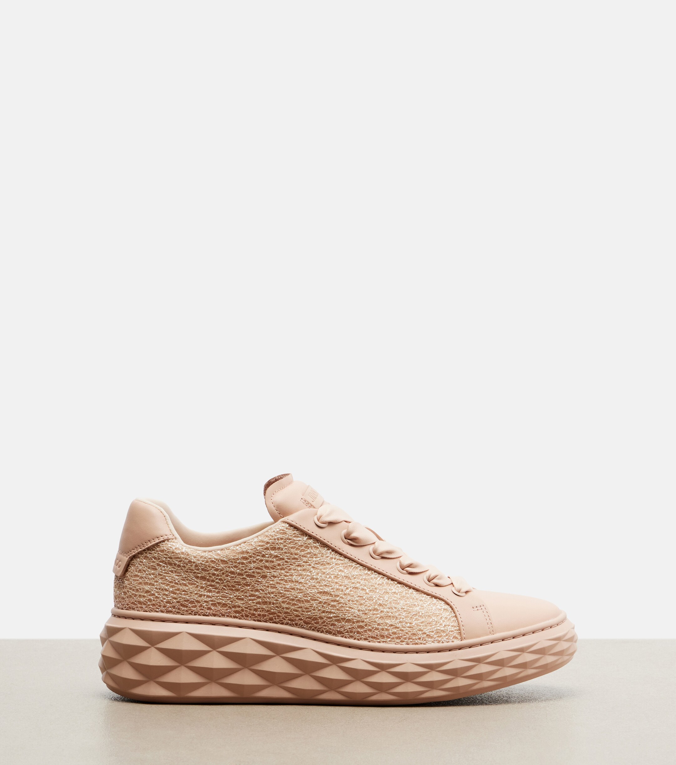 JIMMY CHOO Jimmy Choo Diamond Light Maxi glitter leather sneakers