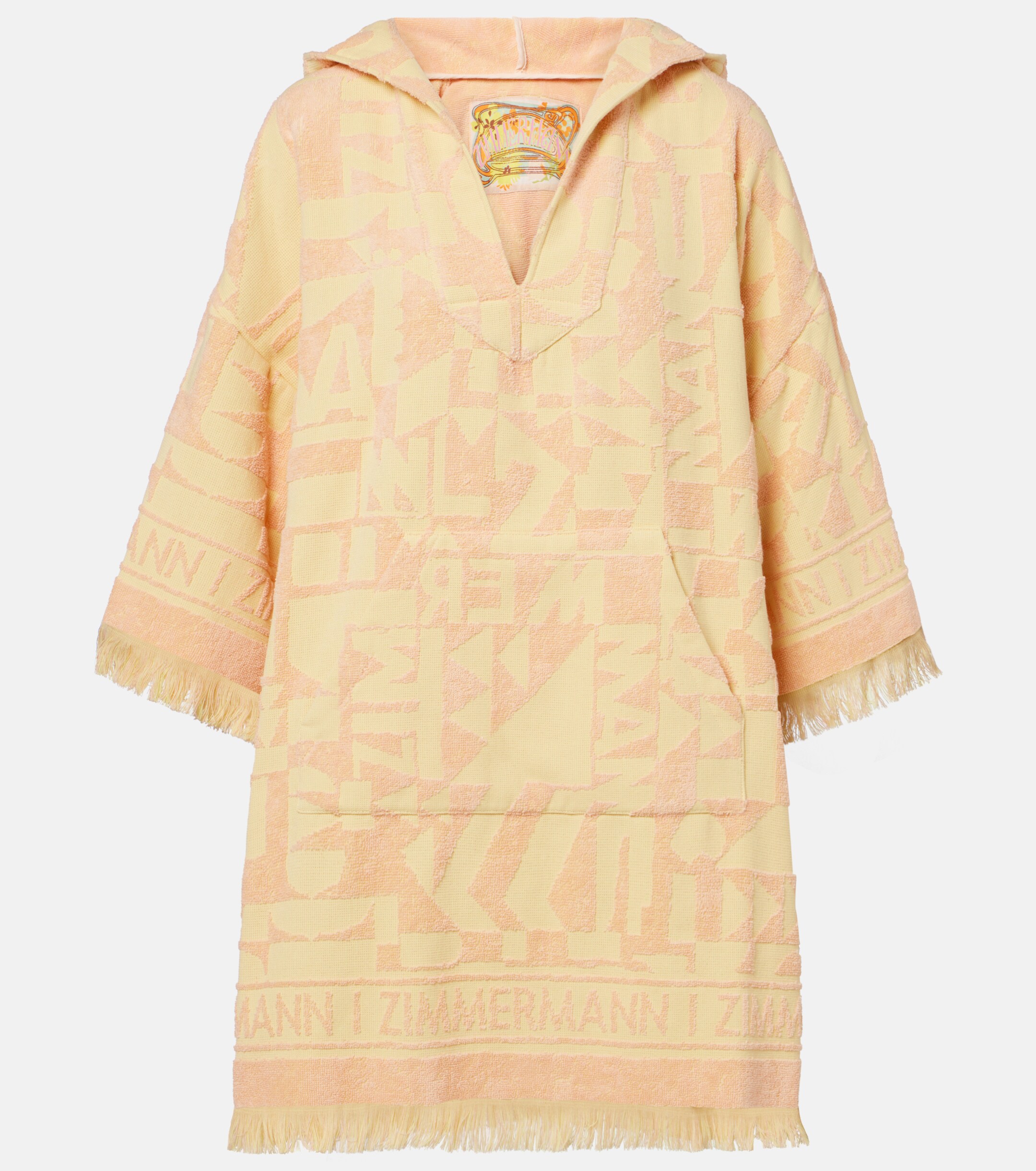 Zimmermann Zimmermann Pop fringed cotton terry minidress