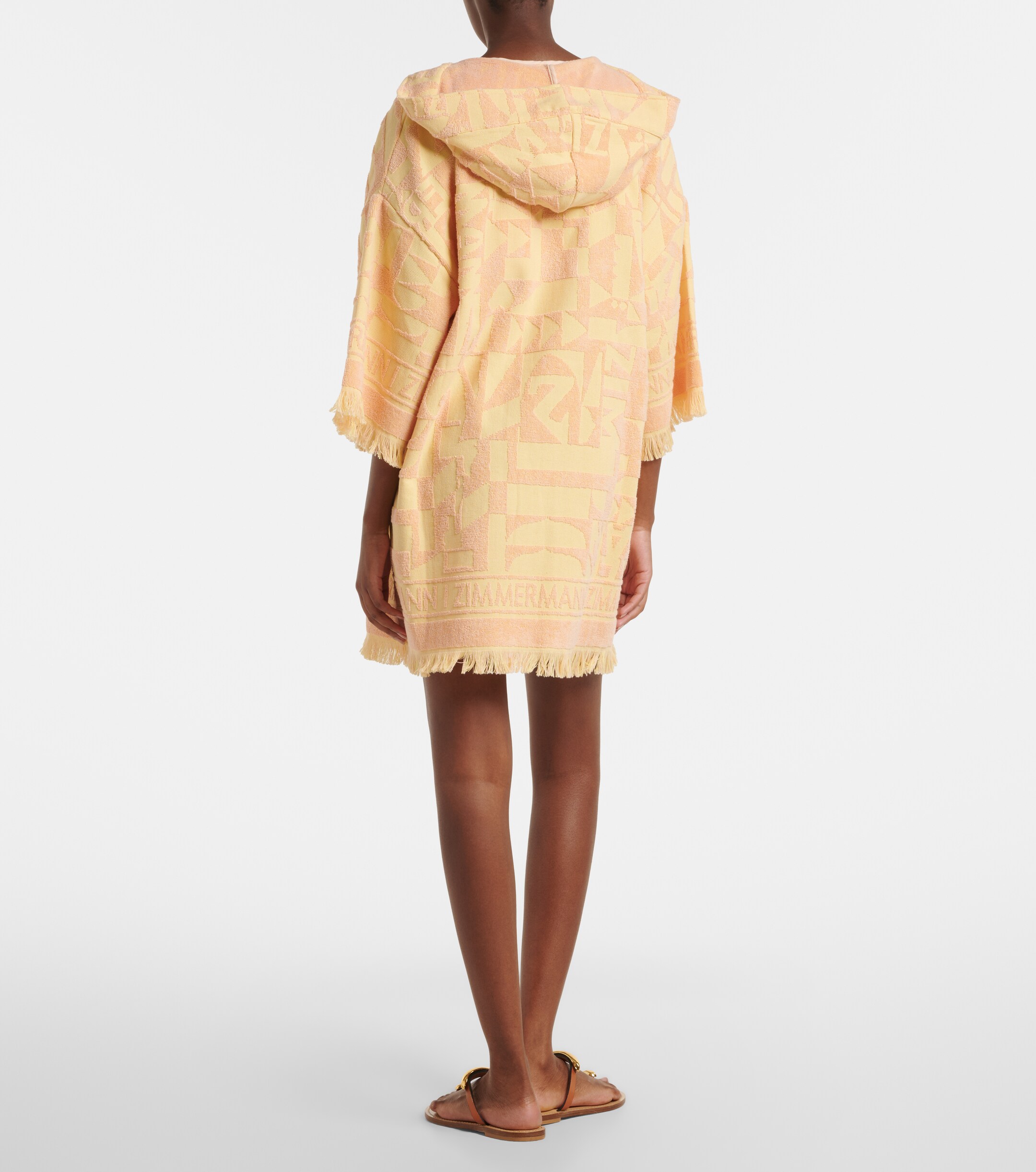 Zimmermann Zimmermann Pop fringed cotton terry minidress
