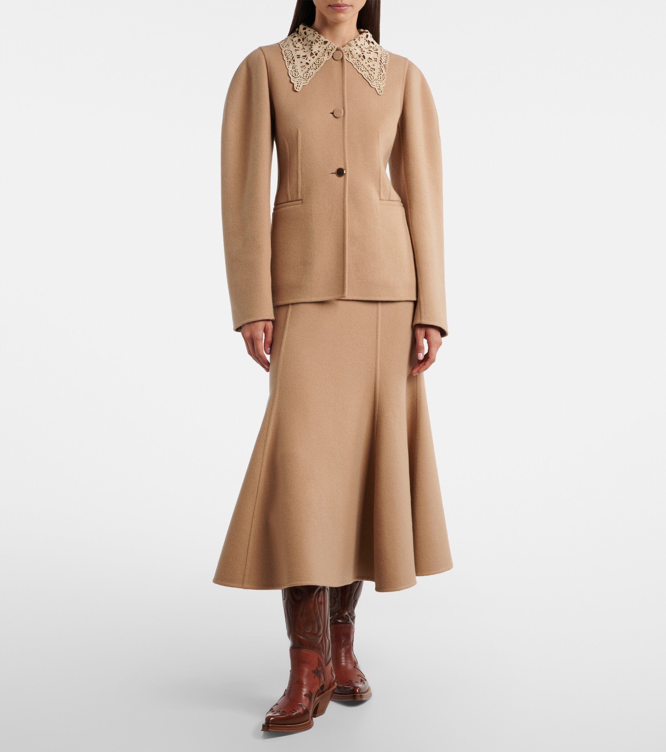 Gabriela Hearst Gabriela Hearst Patterson cashmere midi skirt