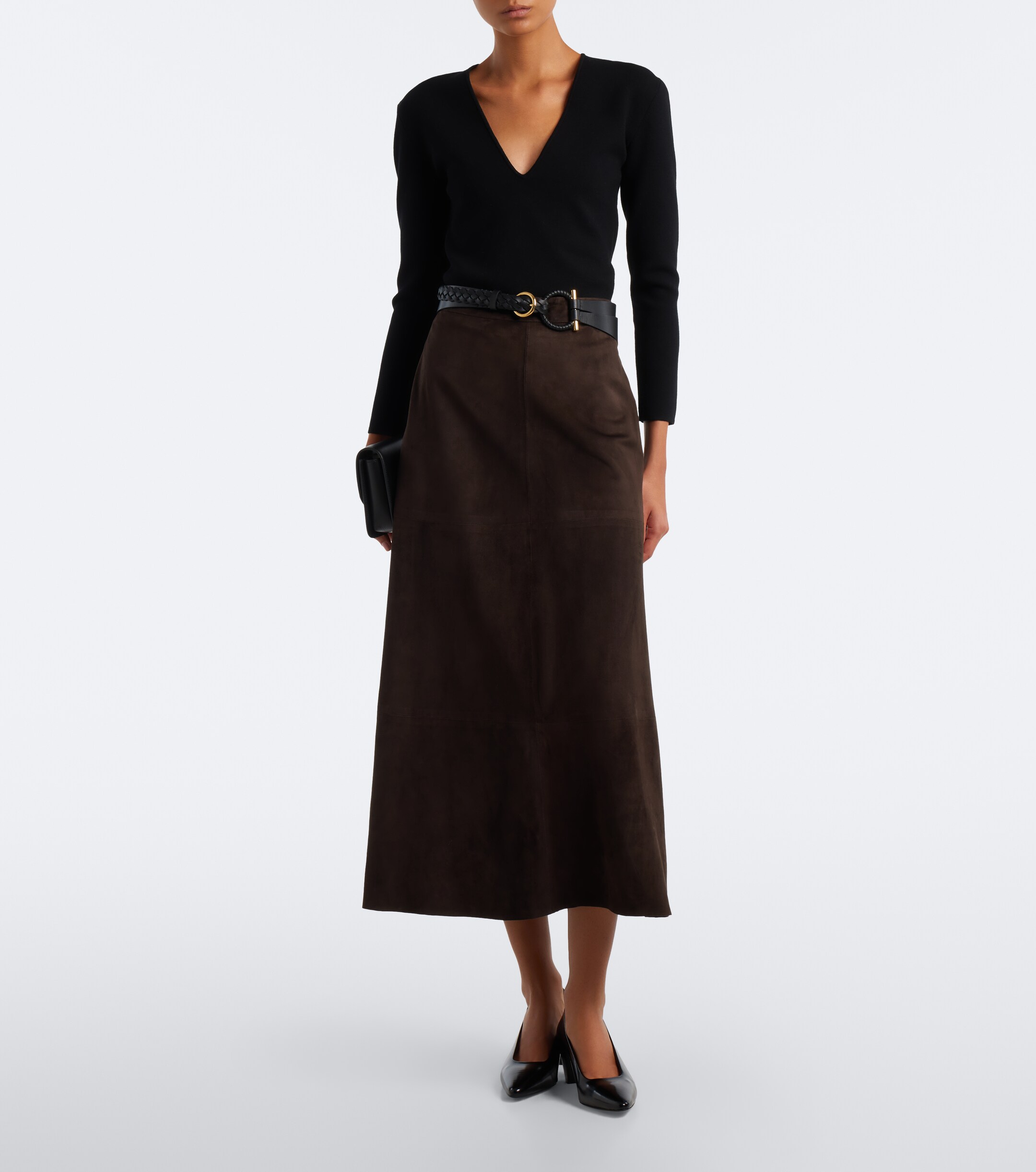 S Max Mara 'S Max Mara Suede midi skirt