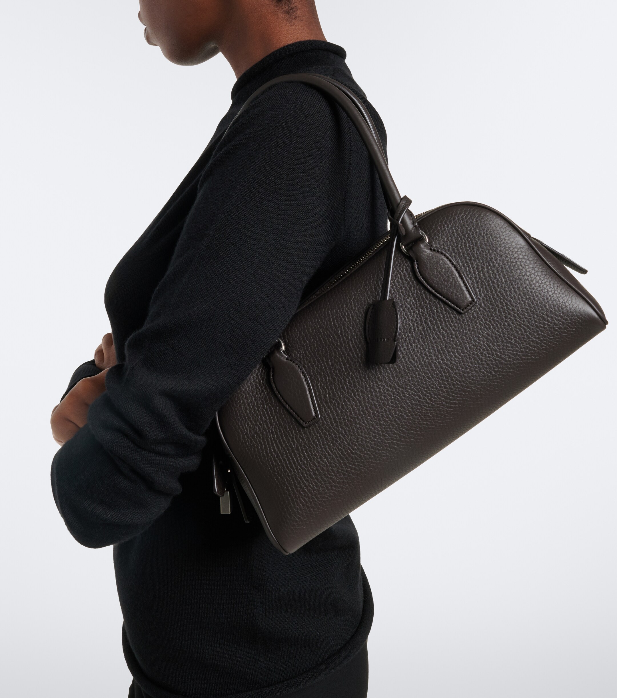 The Row E/W India Small leather shoulder bag