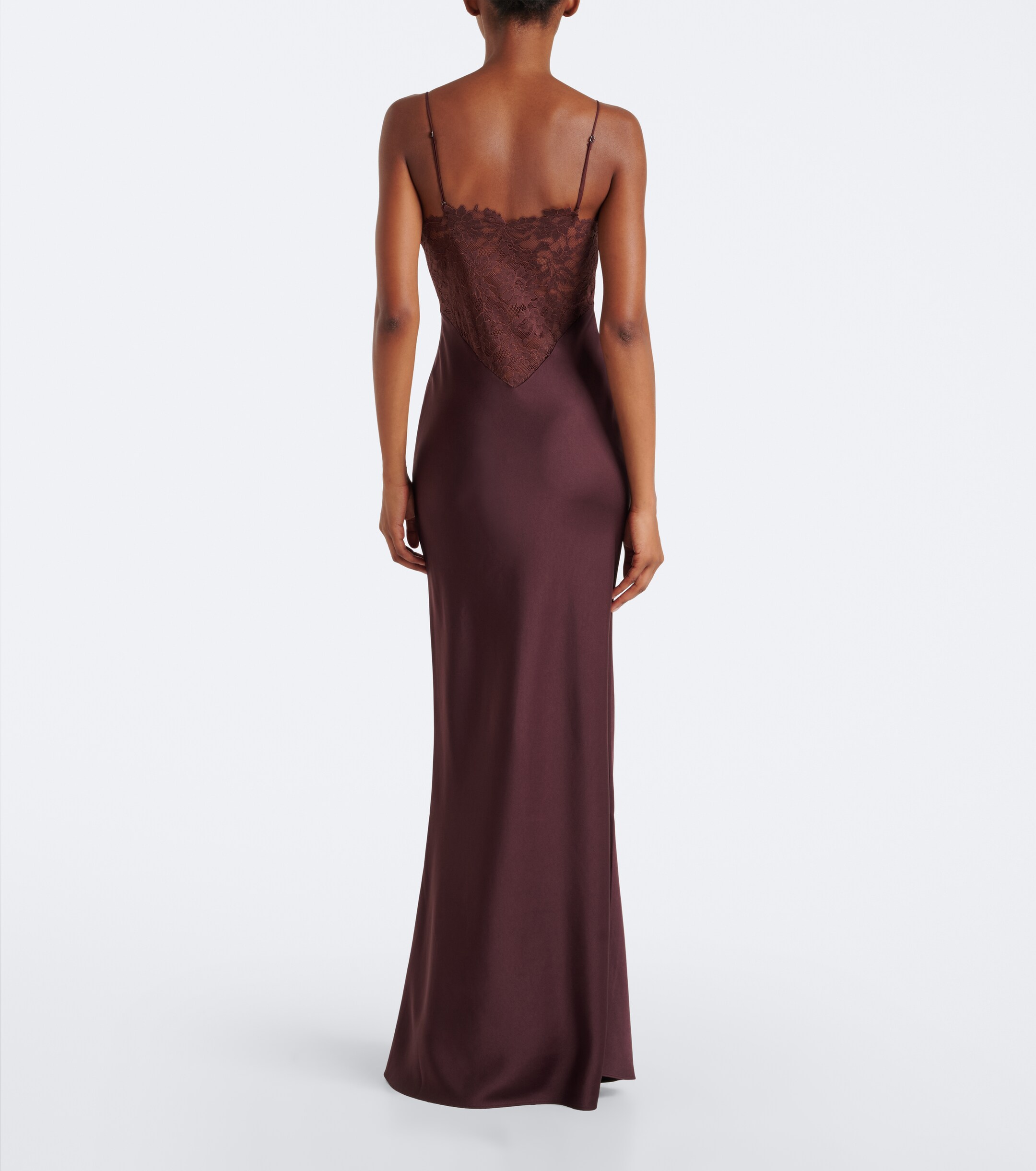DE LA VALI De La Vali Maeve lace-trimmed satin gown