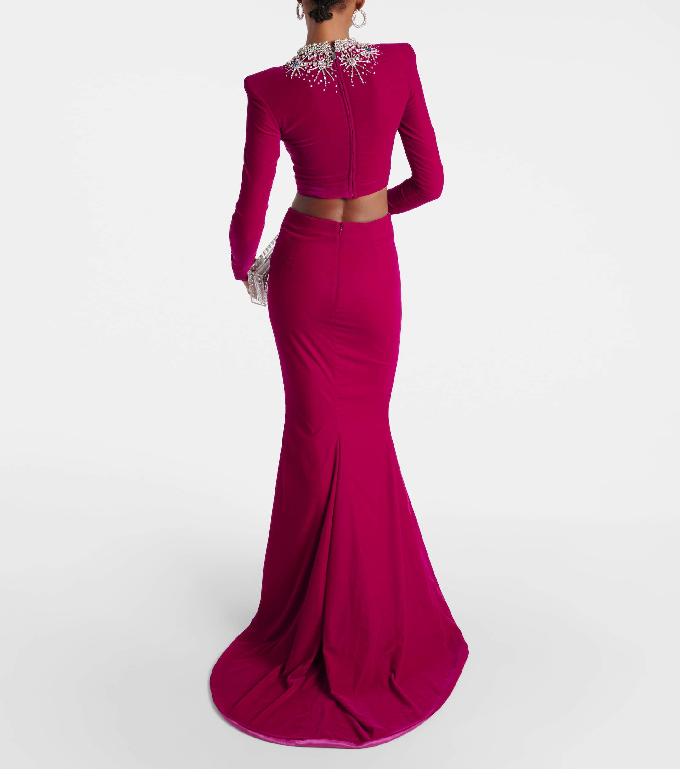 Miss Sohee Gemma embellished crop top and maxi skirt set