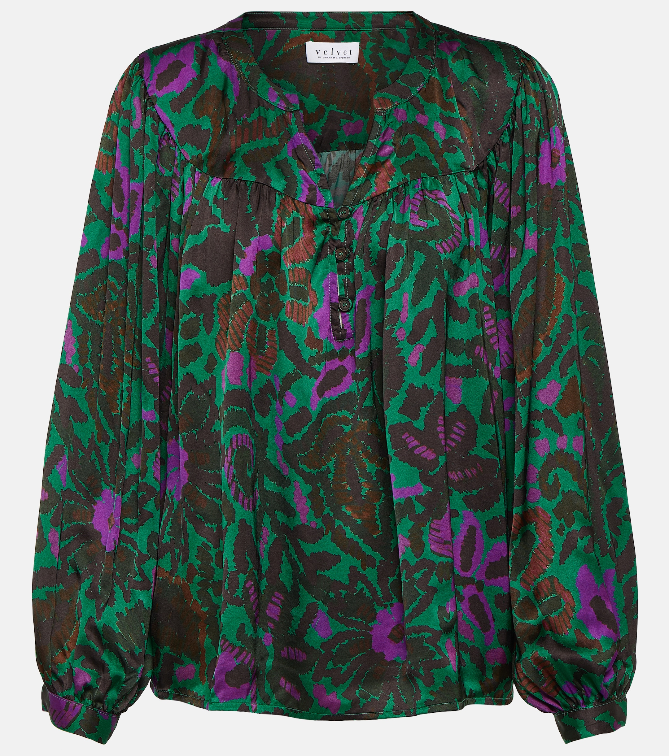 Velvet Reeve printed satin blouse
