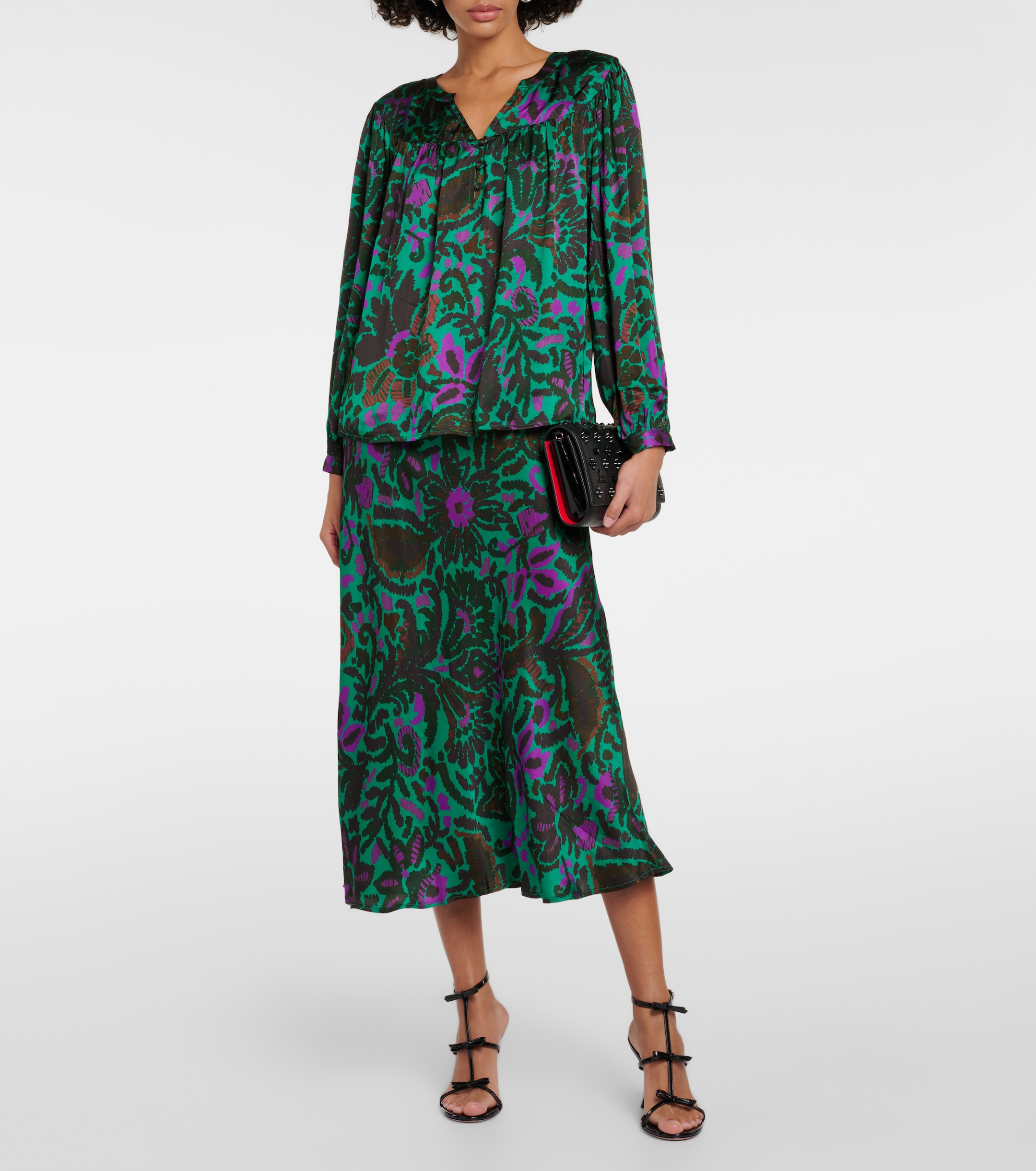 Velvet Reeve printed satin blouse