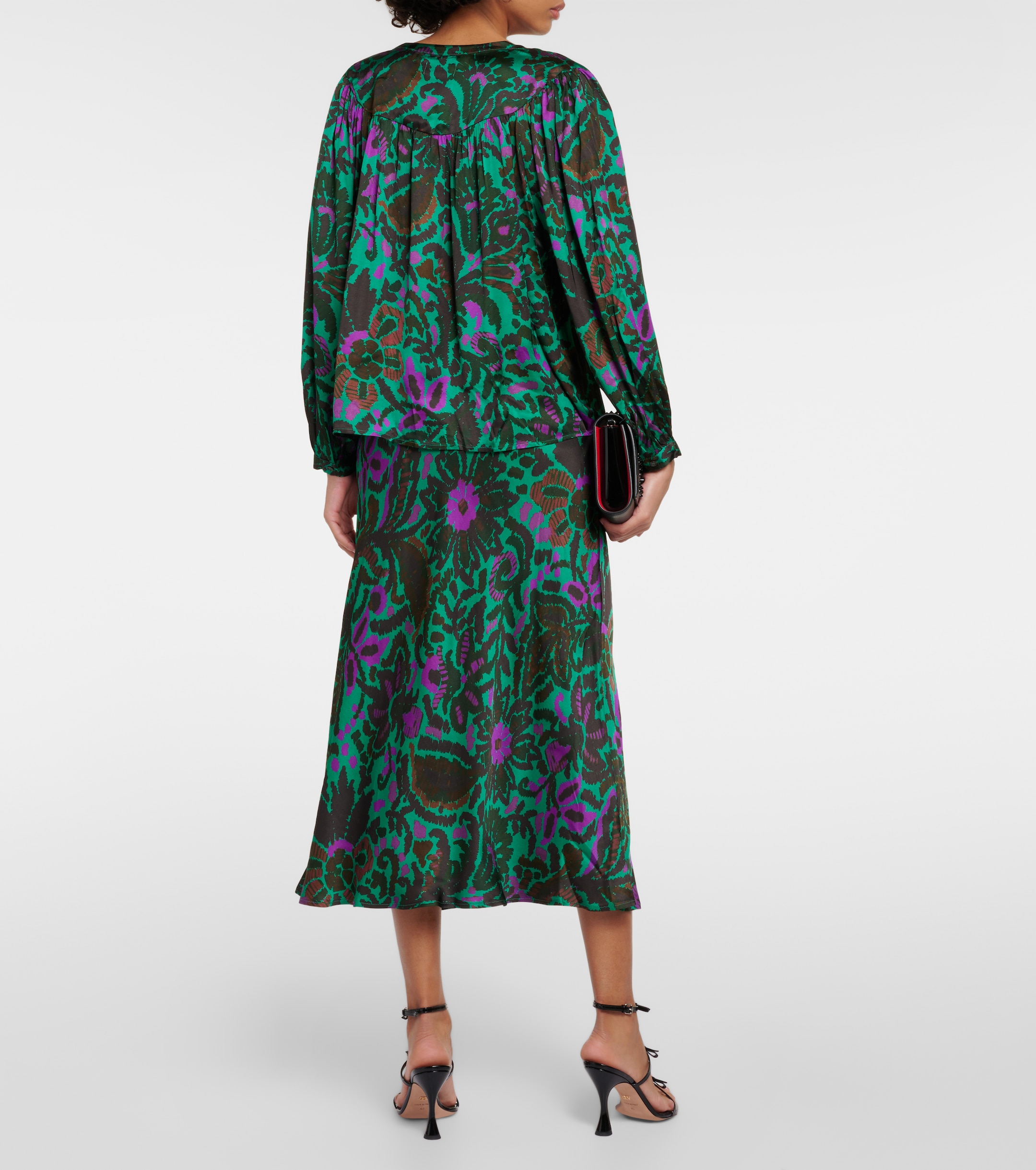 Velvet Reeve printed satin blouse