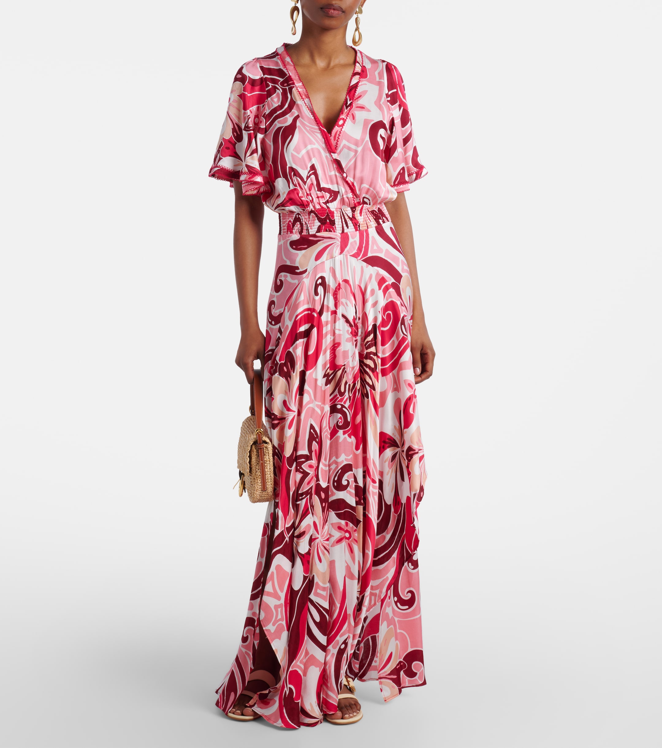 Poupette St Barth Mabelle satin maxi dress