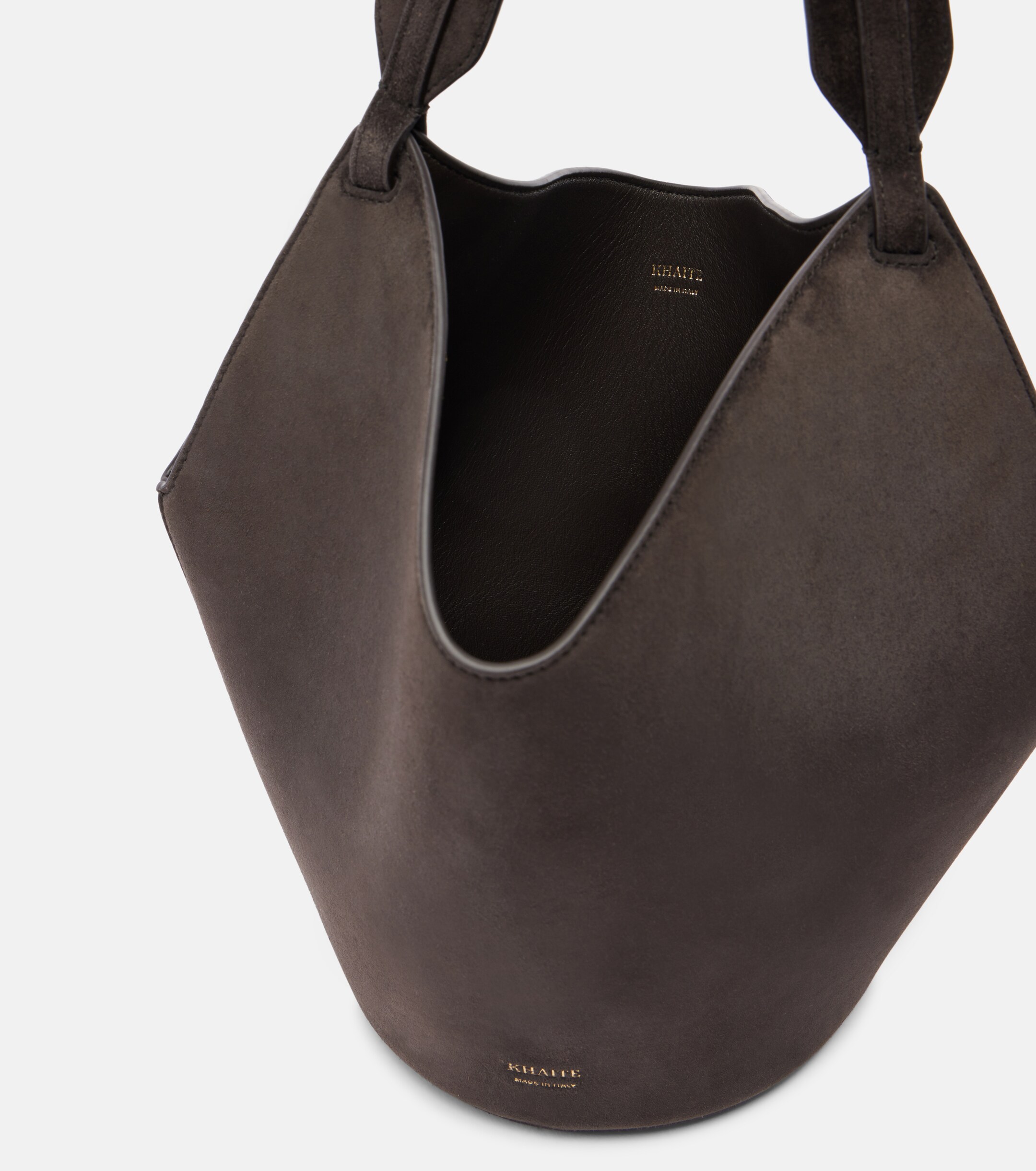 KHAITE Lotus Mini suede tote bag