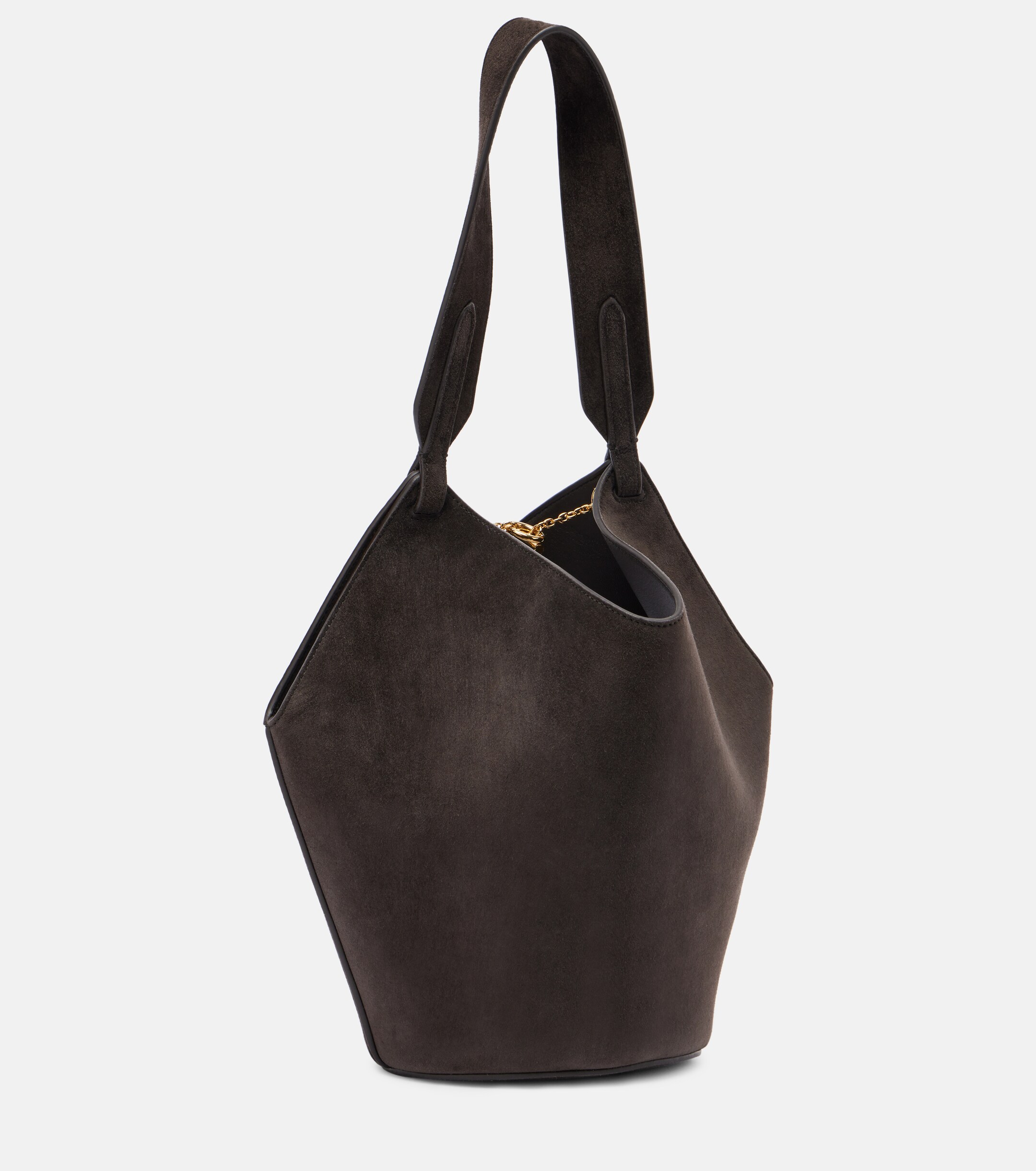 KHAITE Lotus Mini suede tote bag