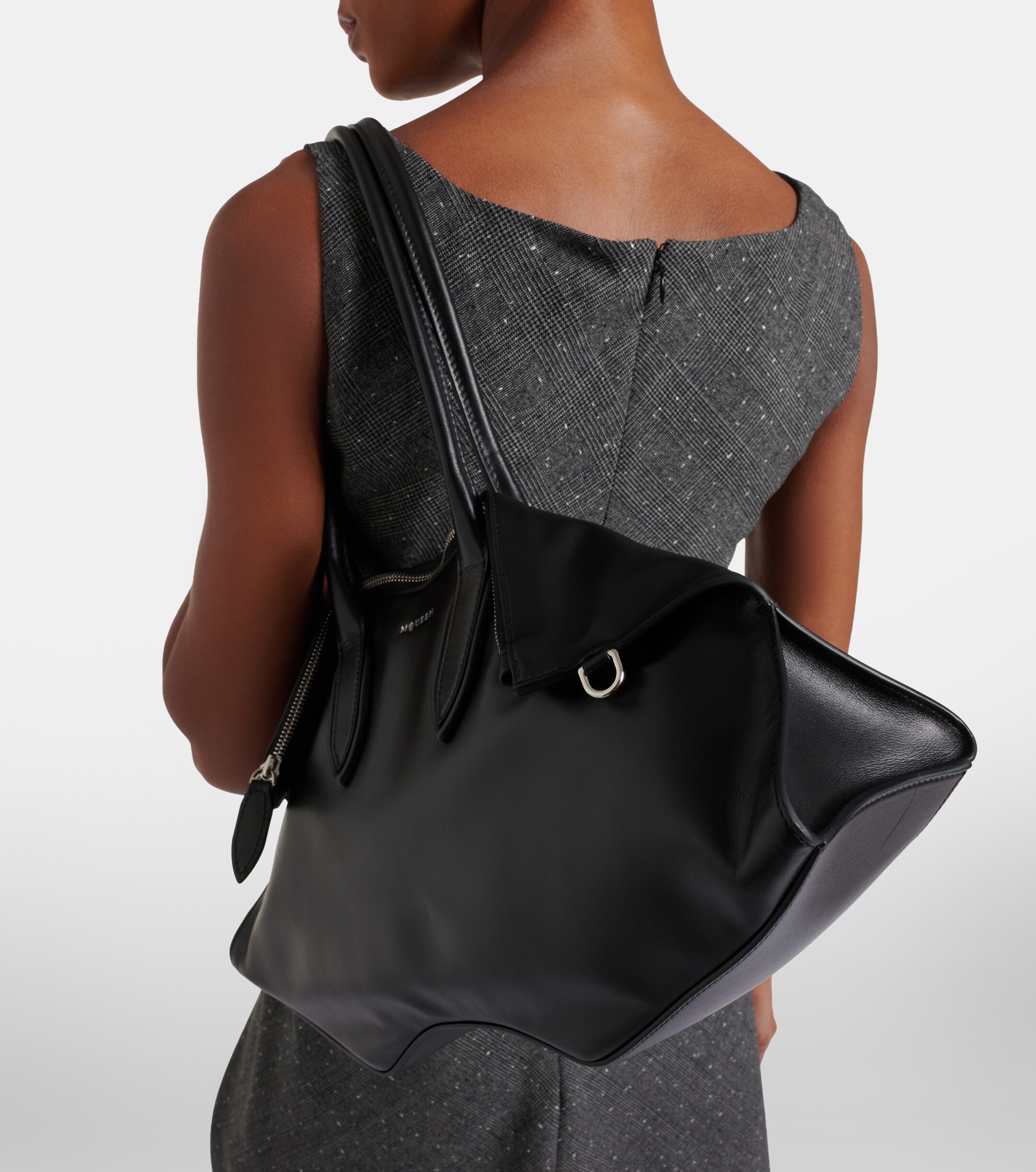McQueen Manta Medium leather tote bag