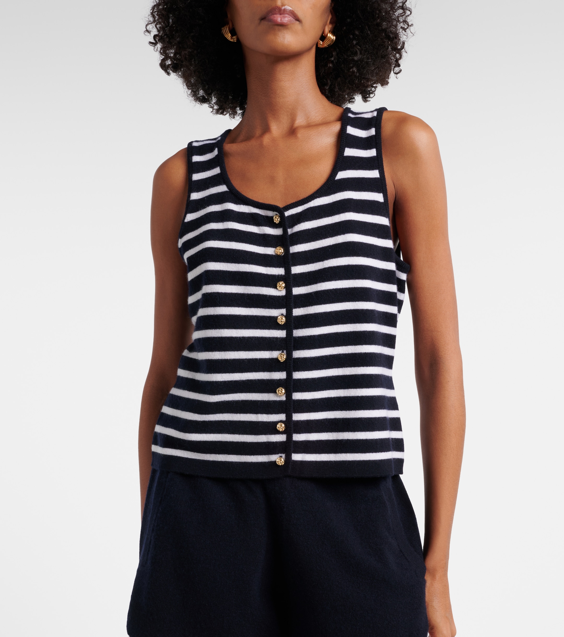 Jardin des Orangers Jardin des Orangers Striped cashmere sweater vest