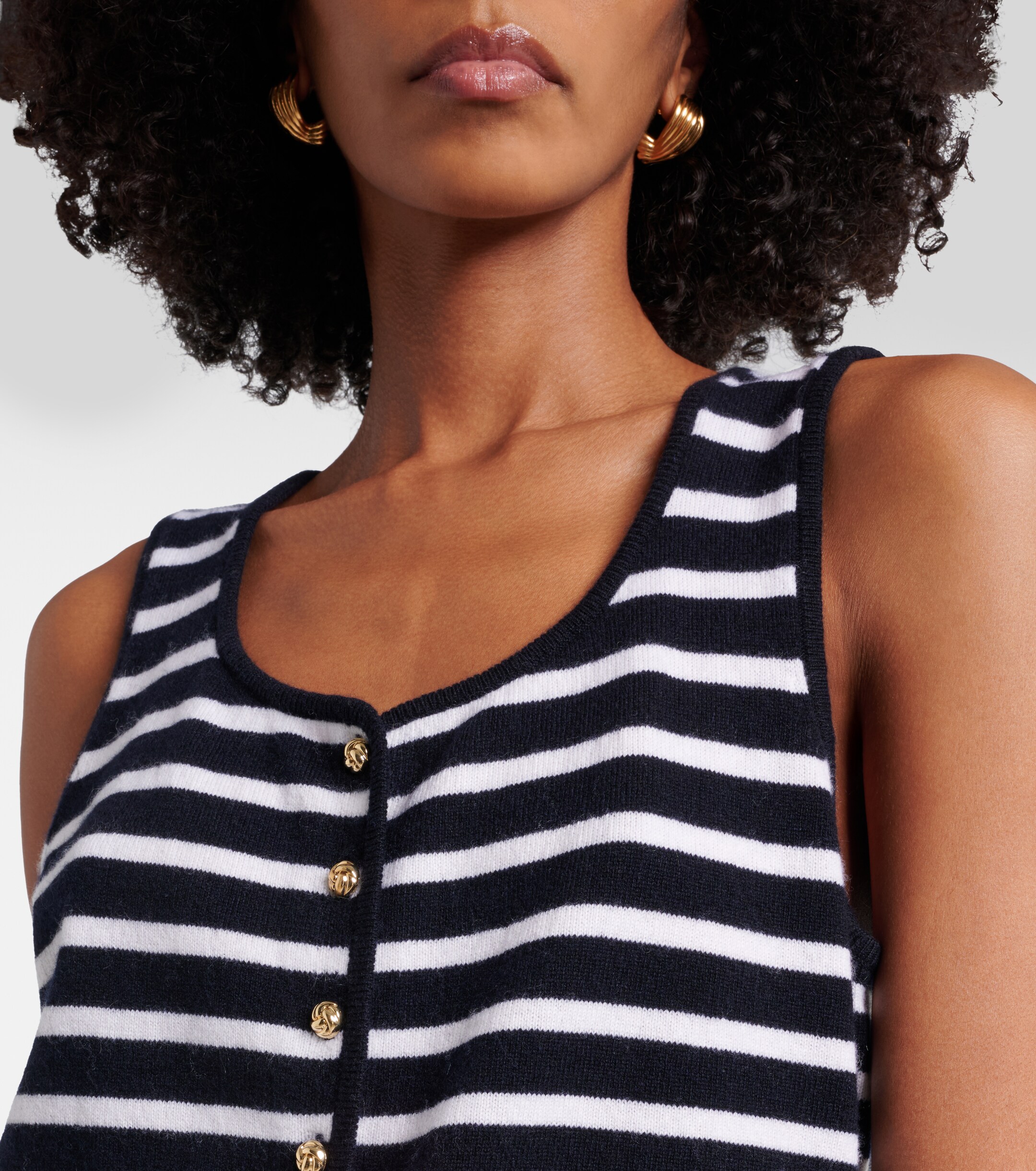 Jardin des Orangers Jardin des Orangers Striped cashmere sweater vest
