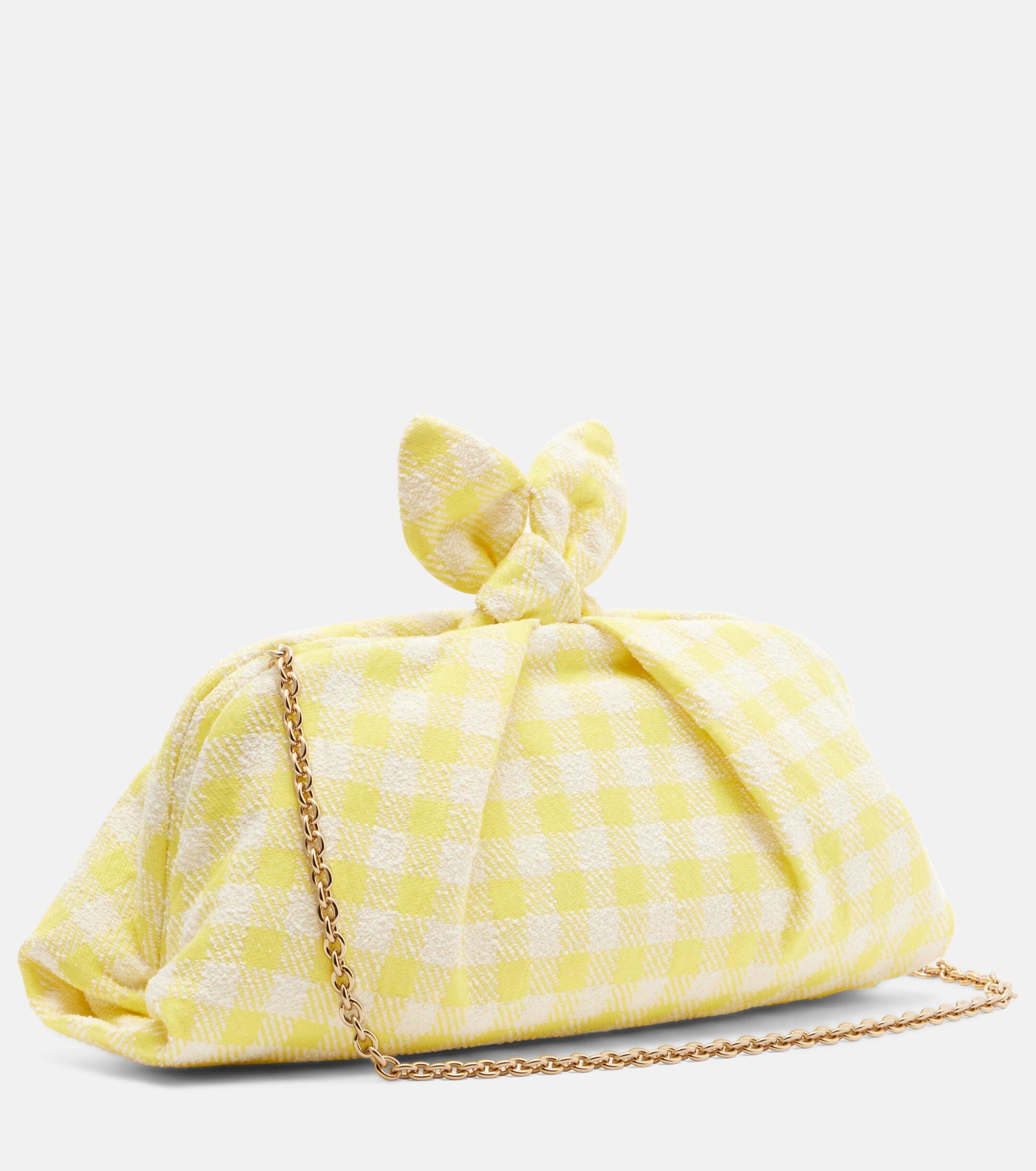 AQUAZZURA Bow Tie bow-detail checked clutch