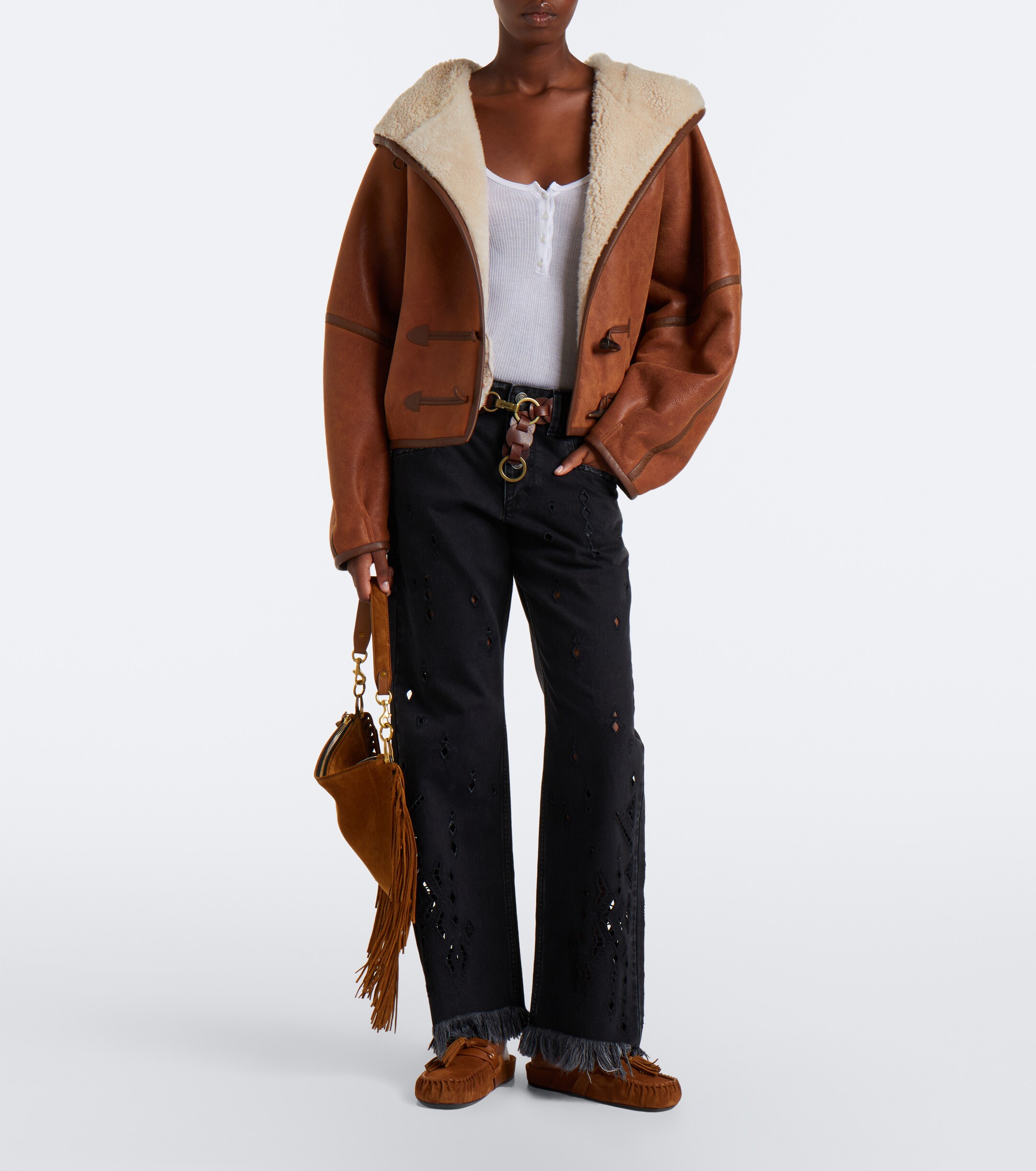 Isabel Marant Isabel Marant Malvin leather-trimmed suede mules