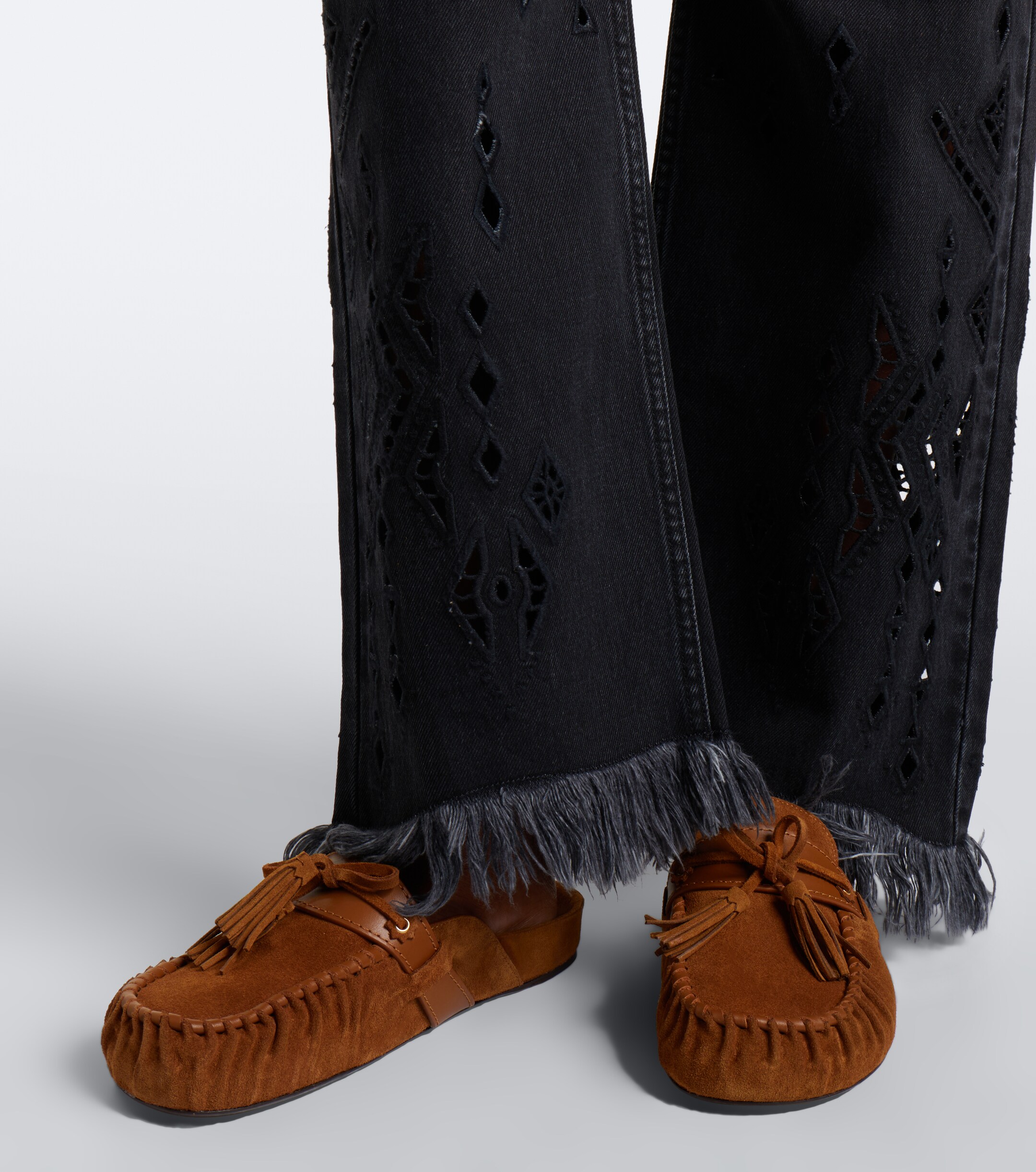 Isabel Marant Isabel Marant Malvin leather-trimmed suede mules