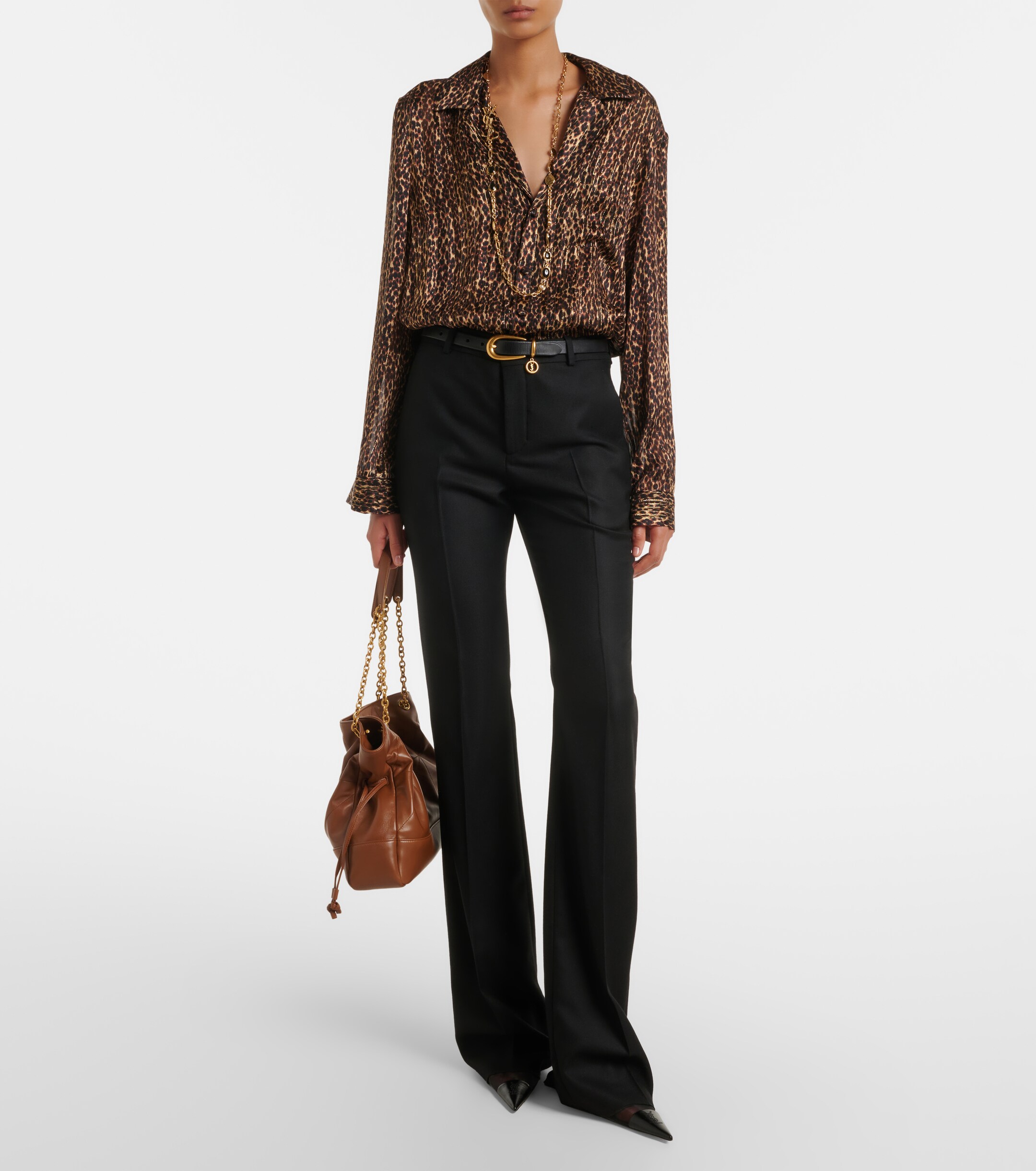 Saint Laurent Jamie Shopping Small leather tote bag