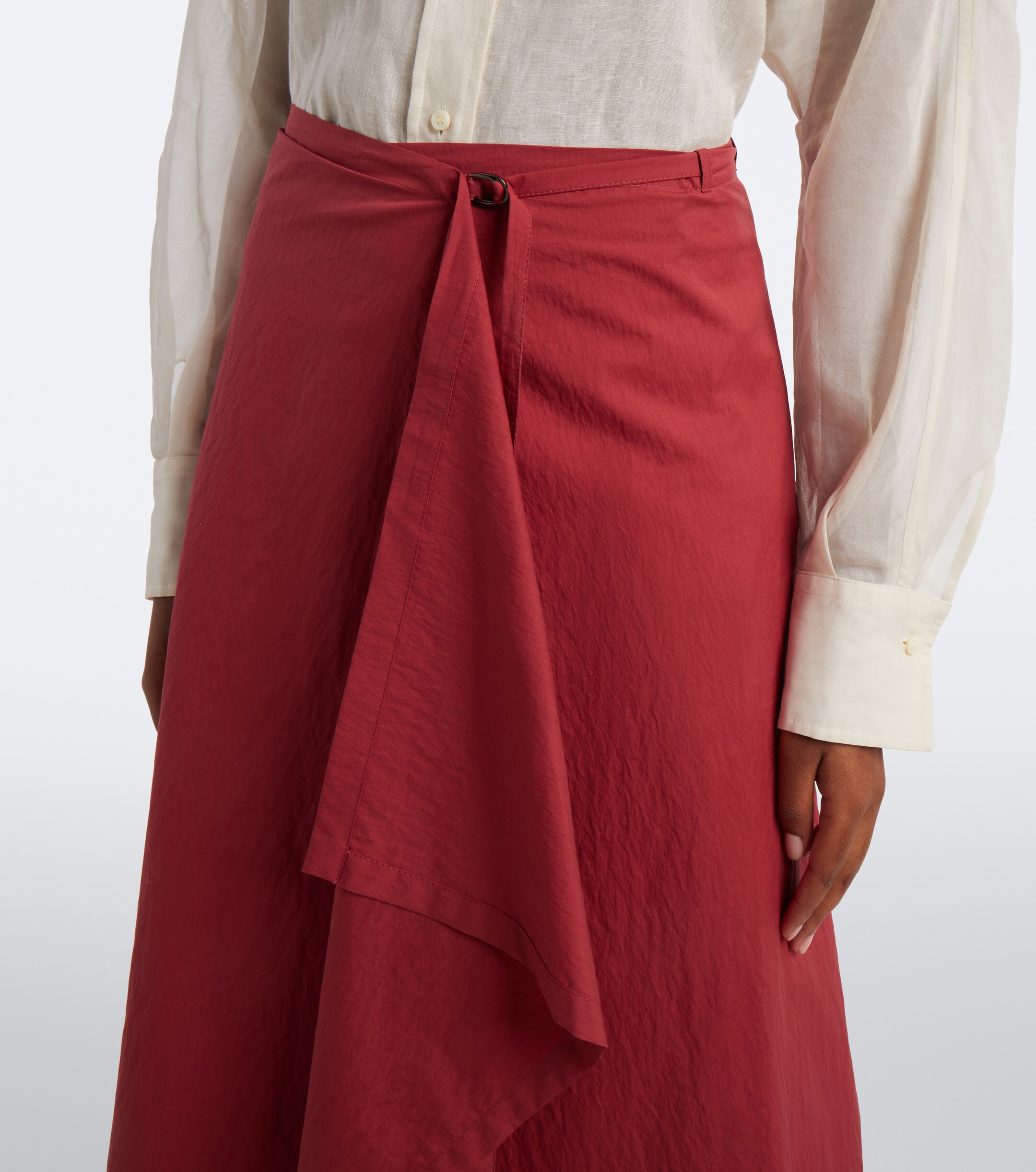 Brunello Cucinelli Brunello Cucinelli Draped cotton-blend wrap skirt
