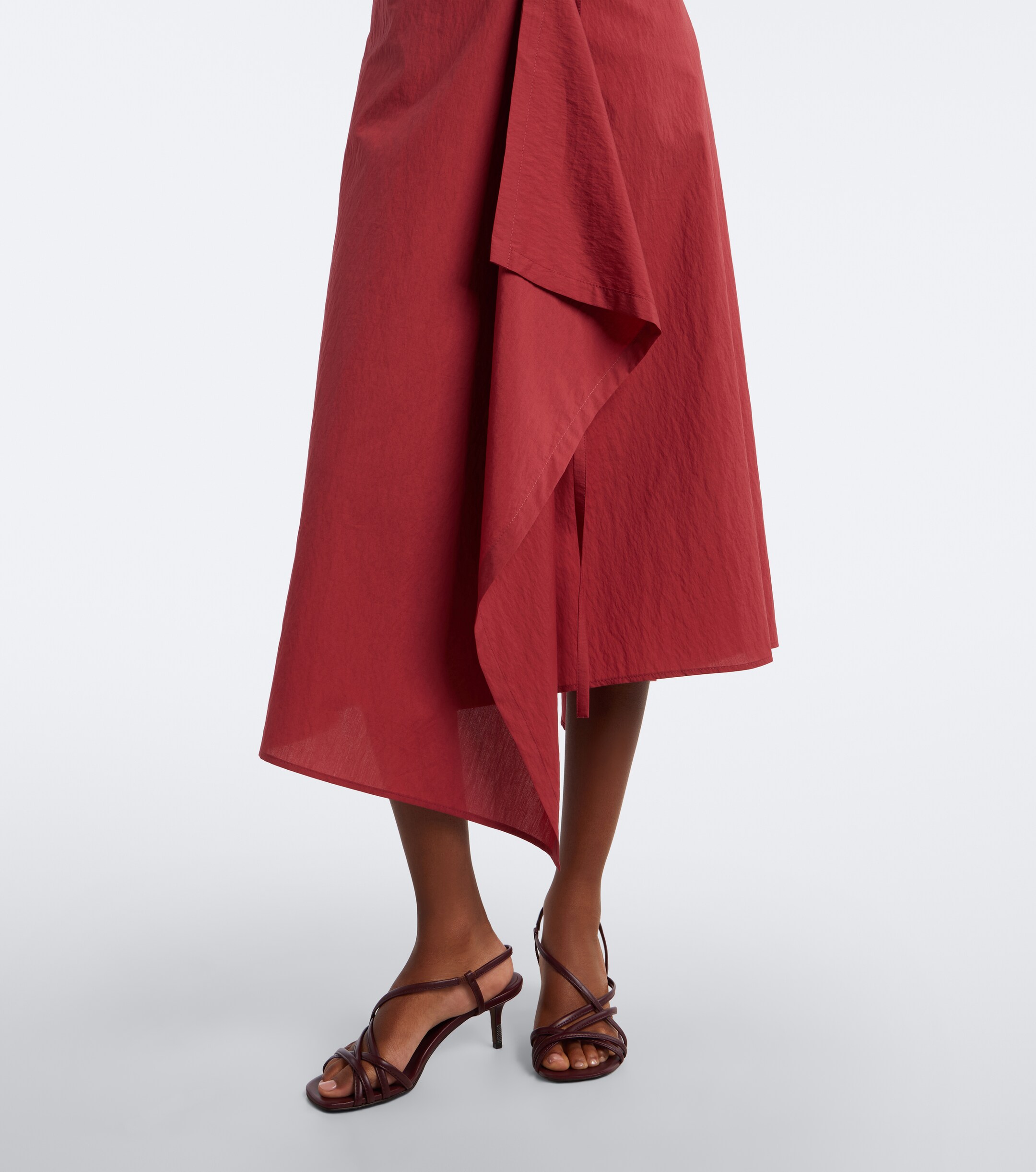 Brunello Cucinelli Brunello Cucinelli Draped cotton-blend wrap skirt