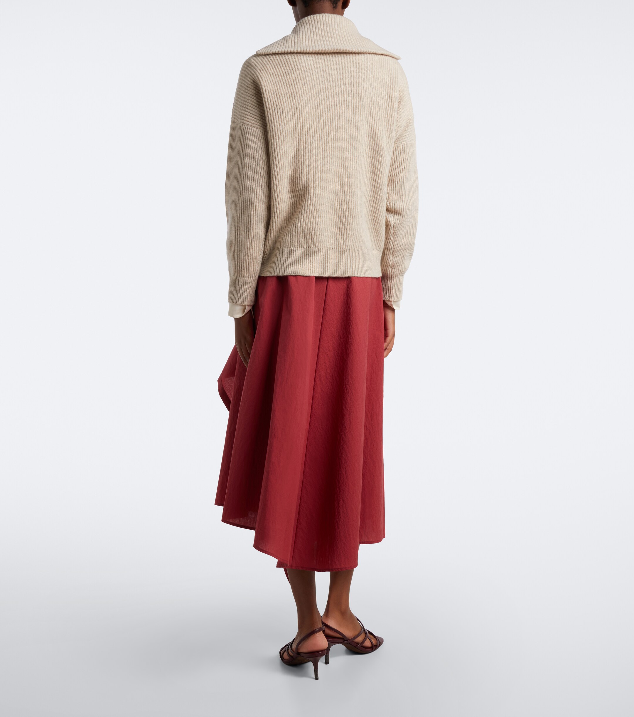 Brunello Cucinelli Brunello Cucinelli Draped cotton-blend wrap skirt