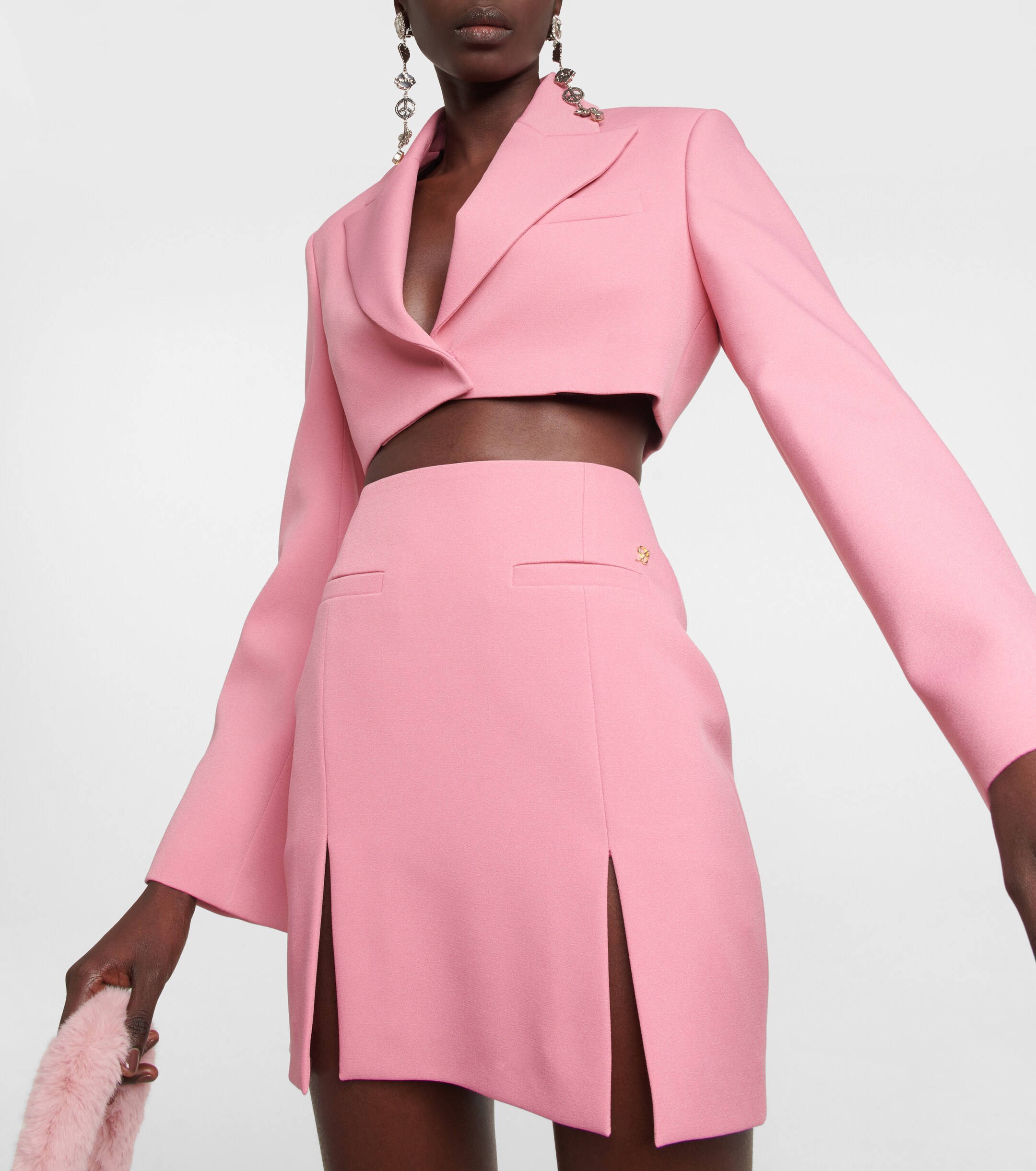 Blumarine Cropped crêpe blazer