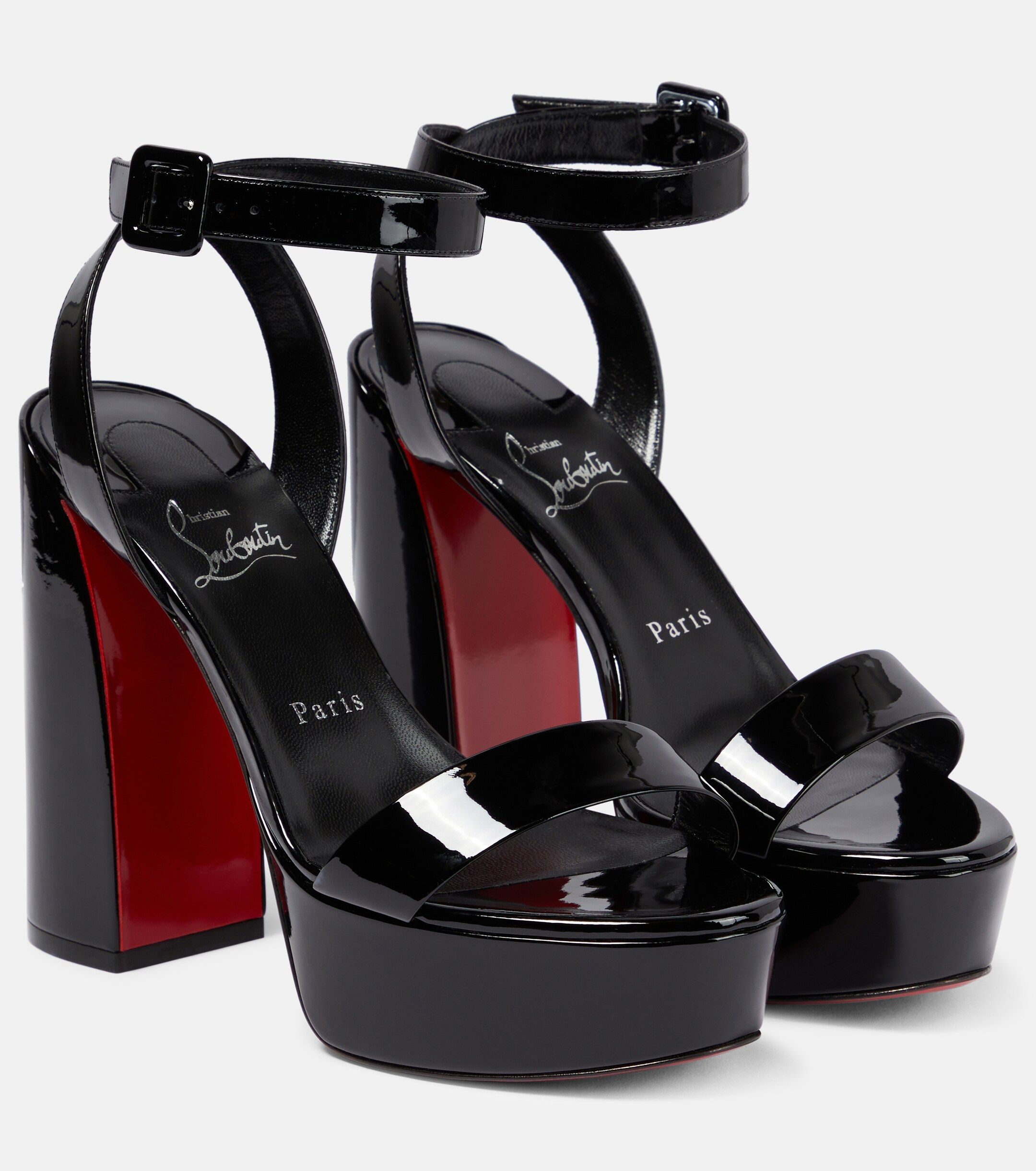 CHRISTIAN LOUBOUTIN Movida Sabina patent leather platform sandals