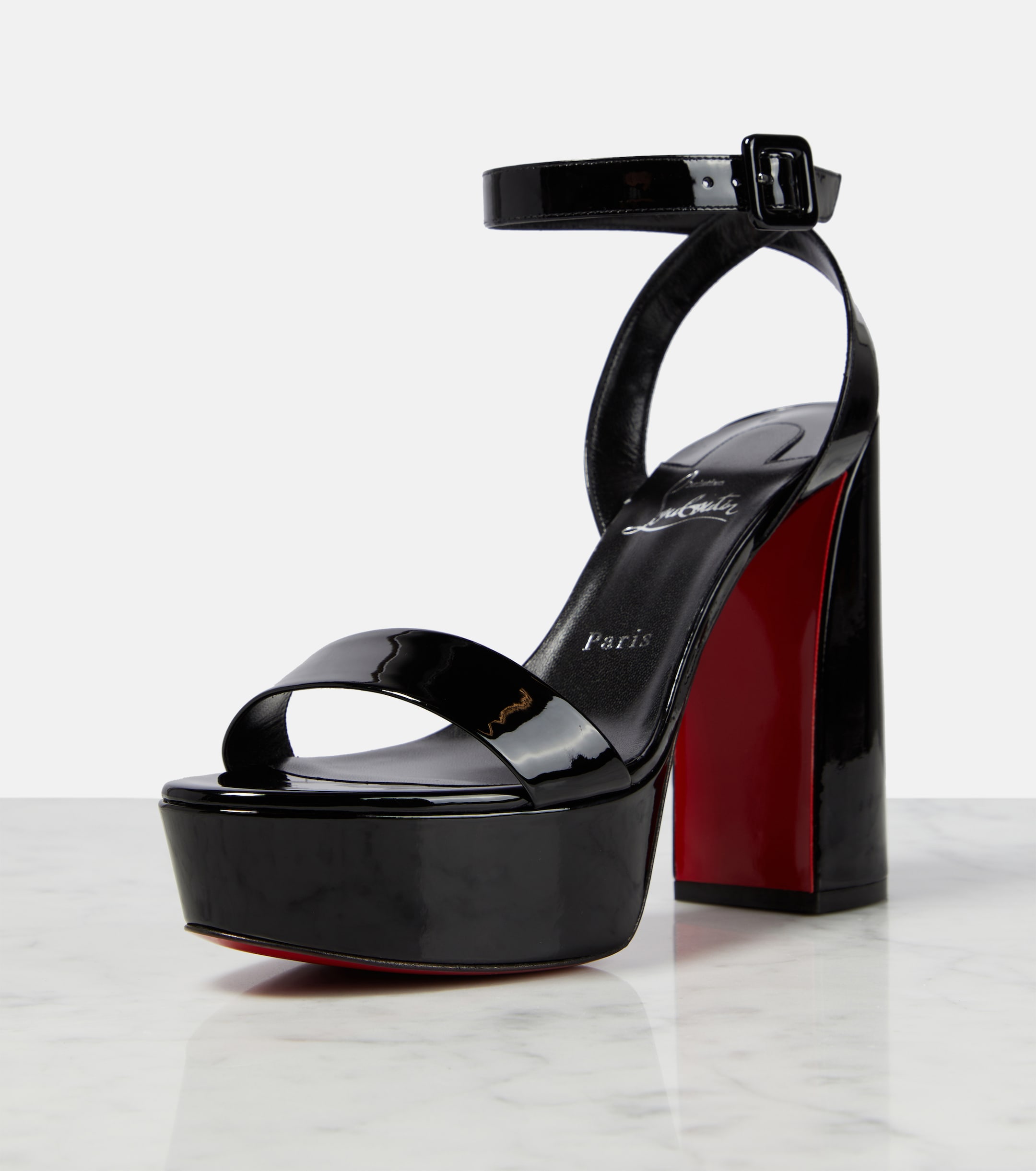 CHRISTIAN LOUBOUTIN Movida Sabina patent leather platform sandals
