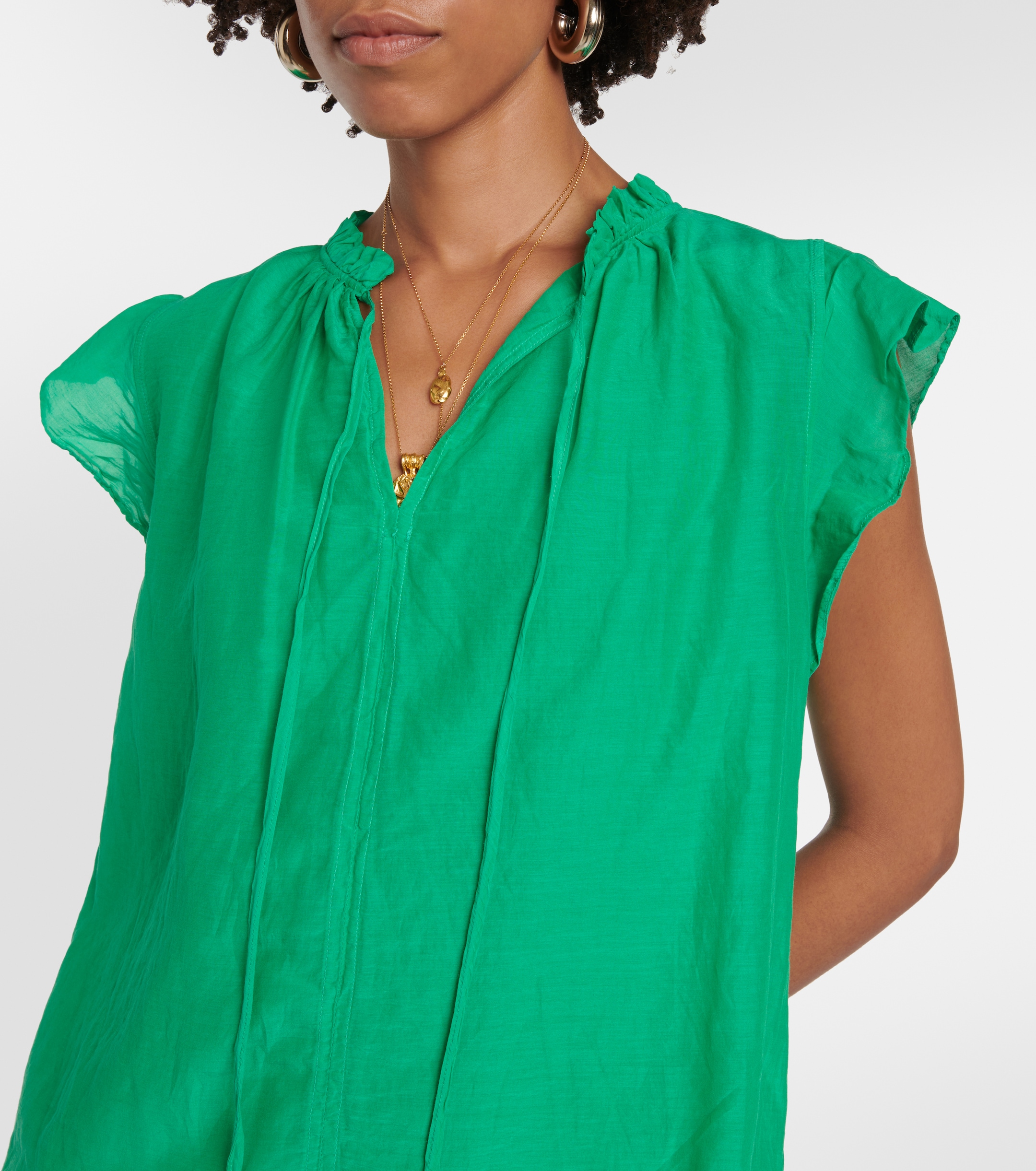 Velvet Melanie cotton and silk voile top