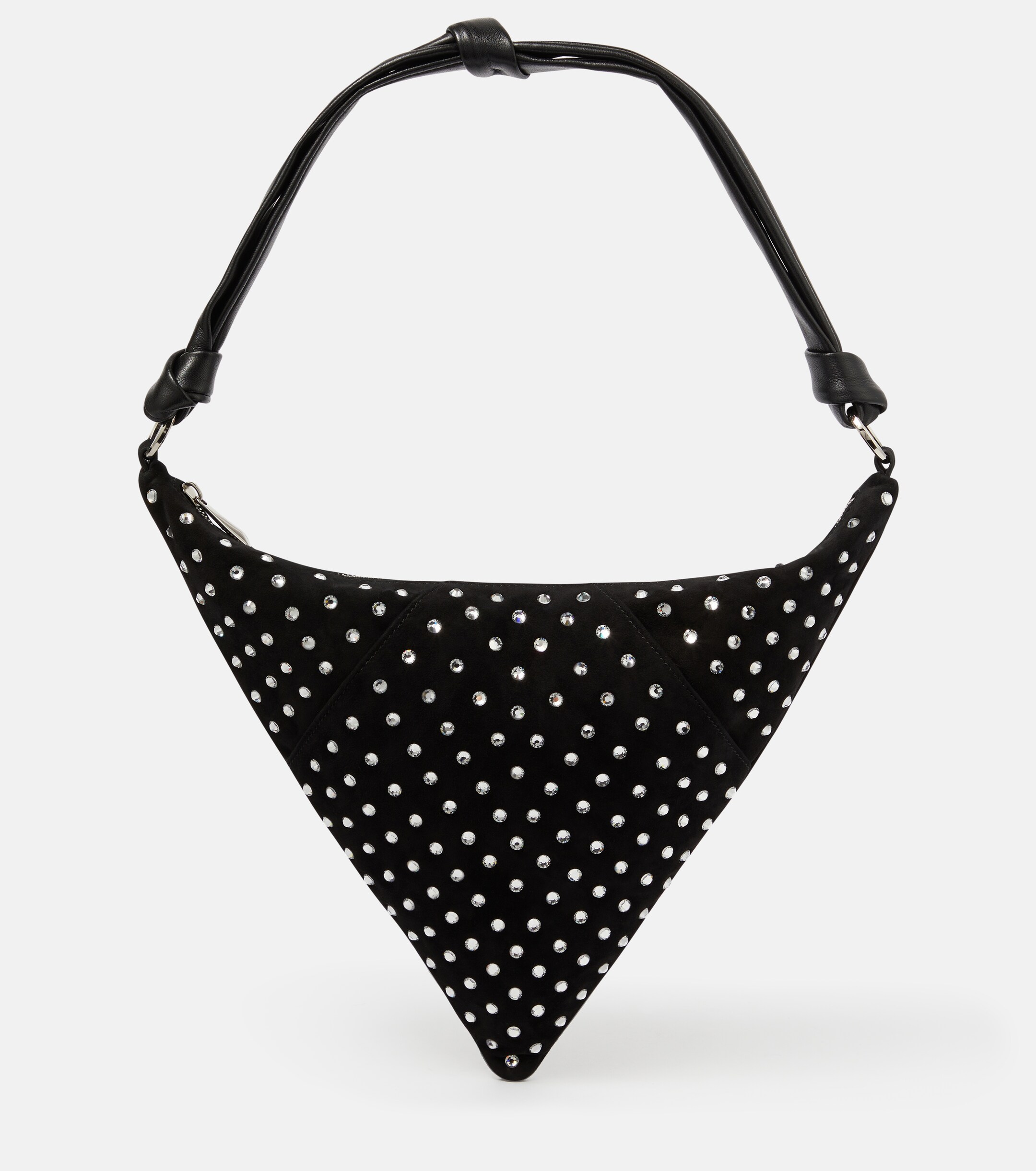AMINA MUADDI Cameron embellished suede shoulder bag