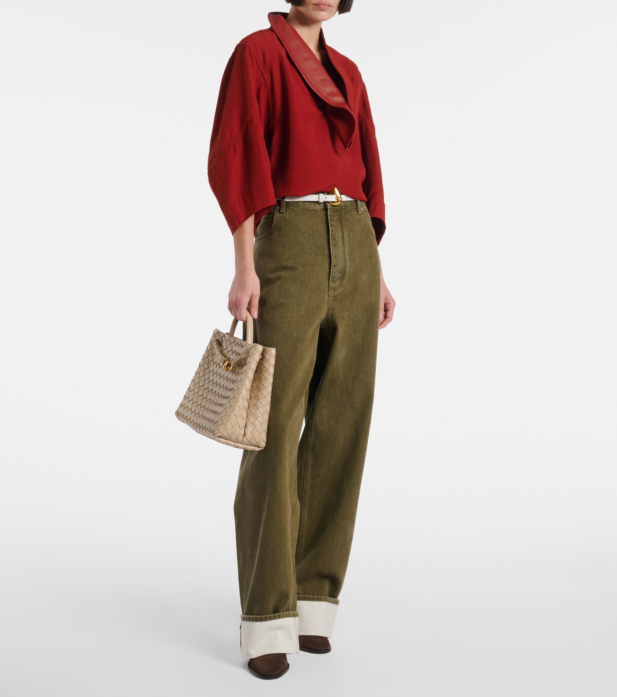 Bottega Veneta Andiamo Intrecciato Medium leather tote bag