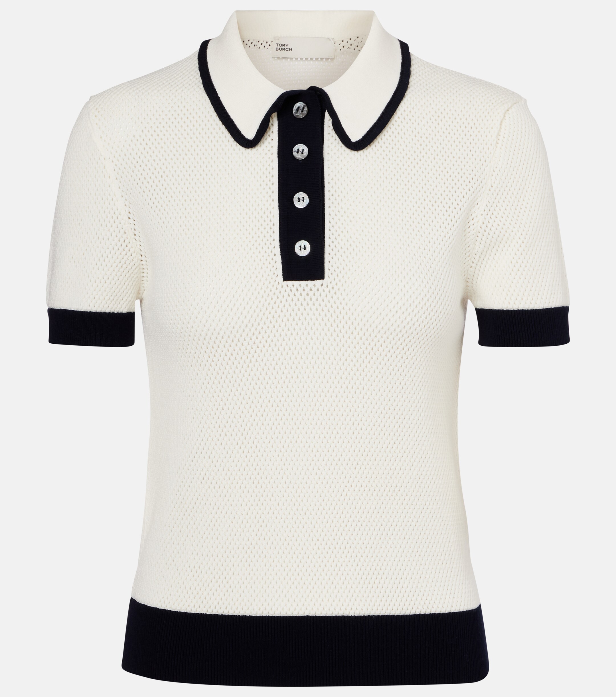 Tory Burch Open-knit polo shirt
