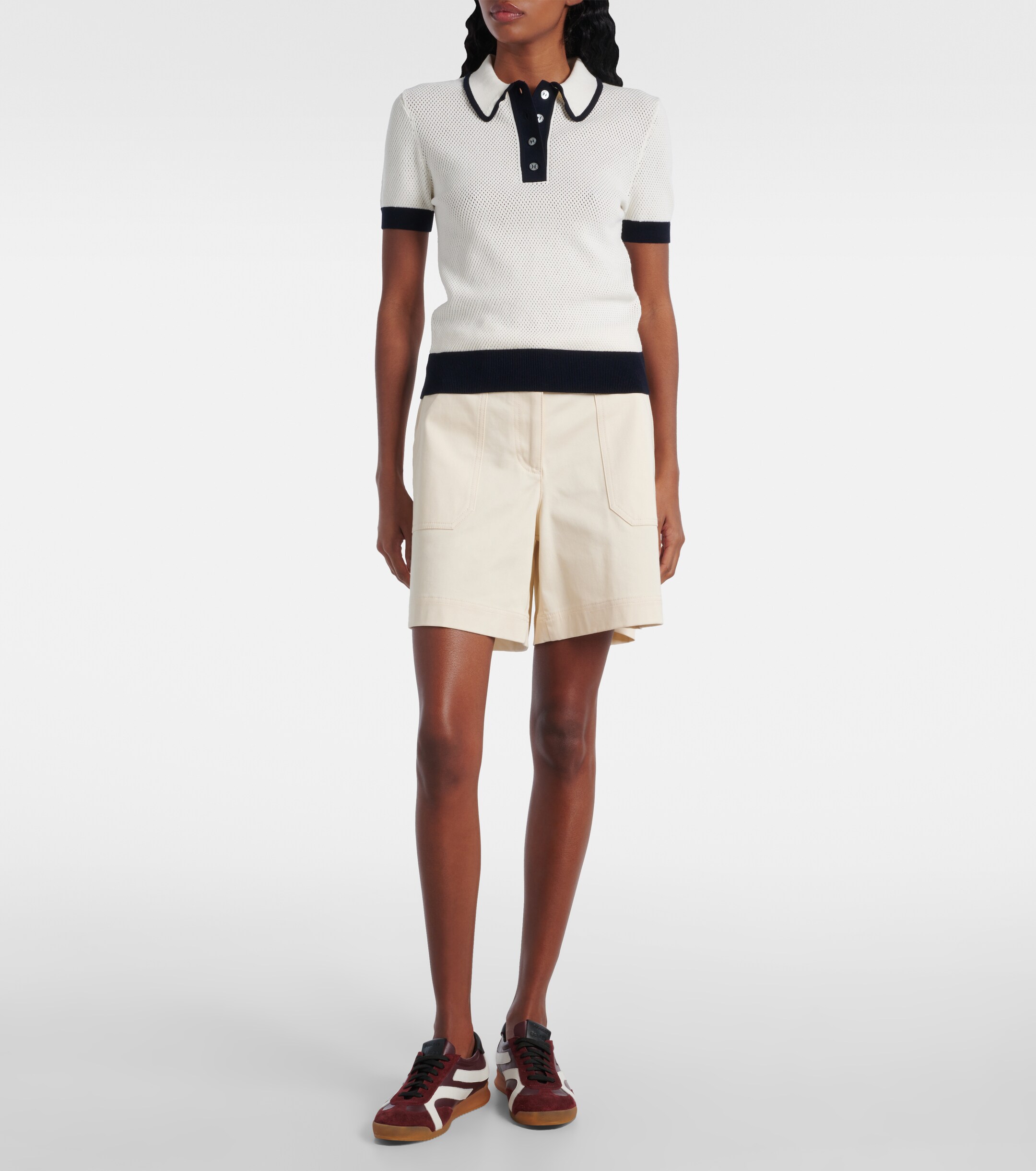 Tory Burch Open-knit polo shirt