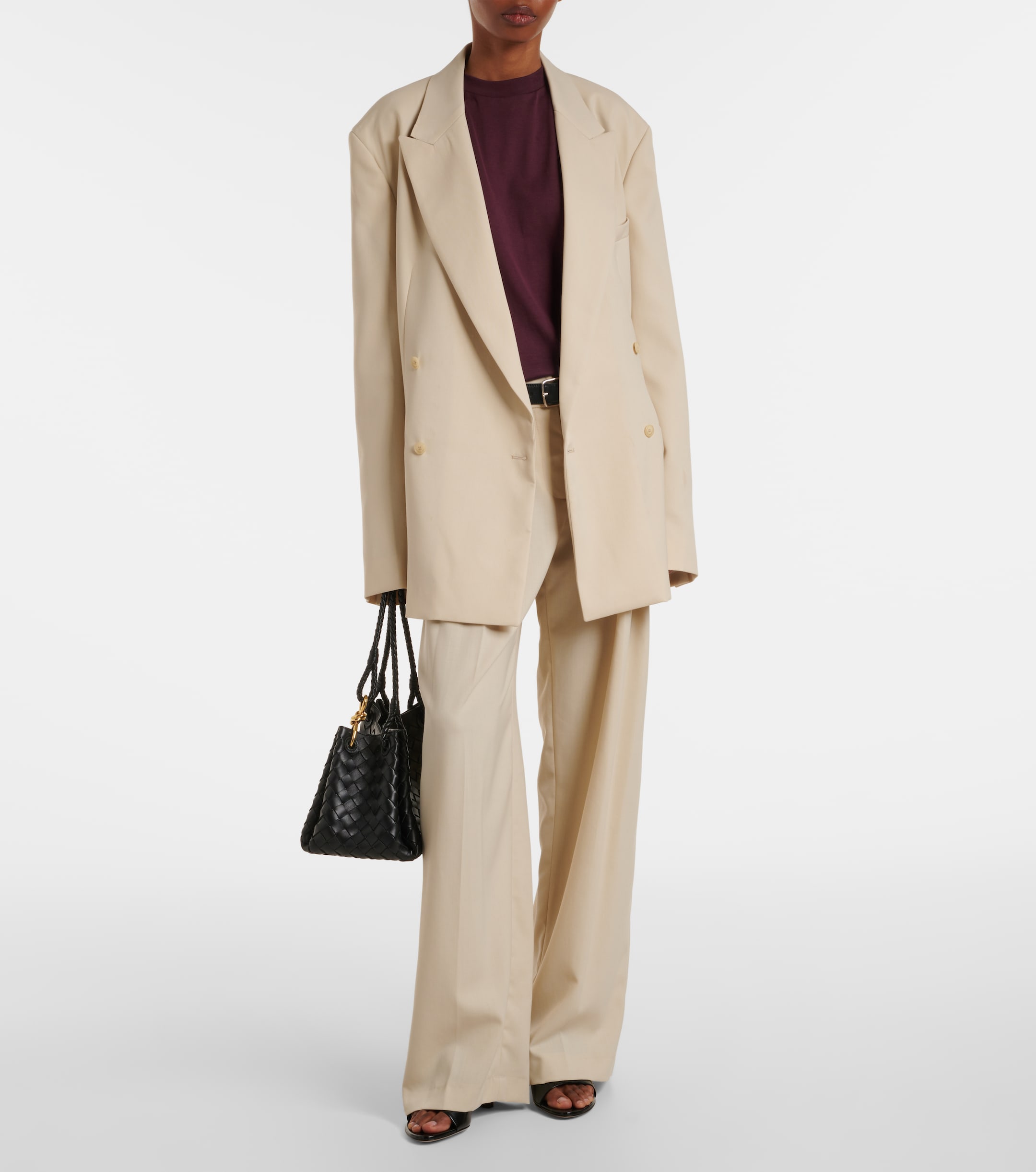 The Frankie Shop Newark double-breasted cotton blazer