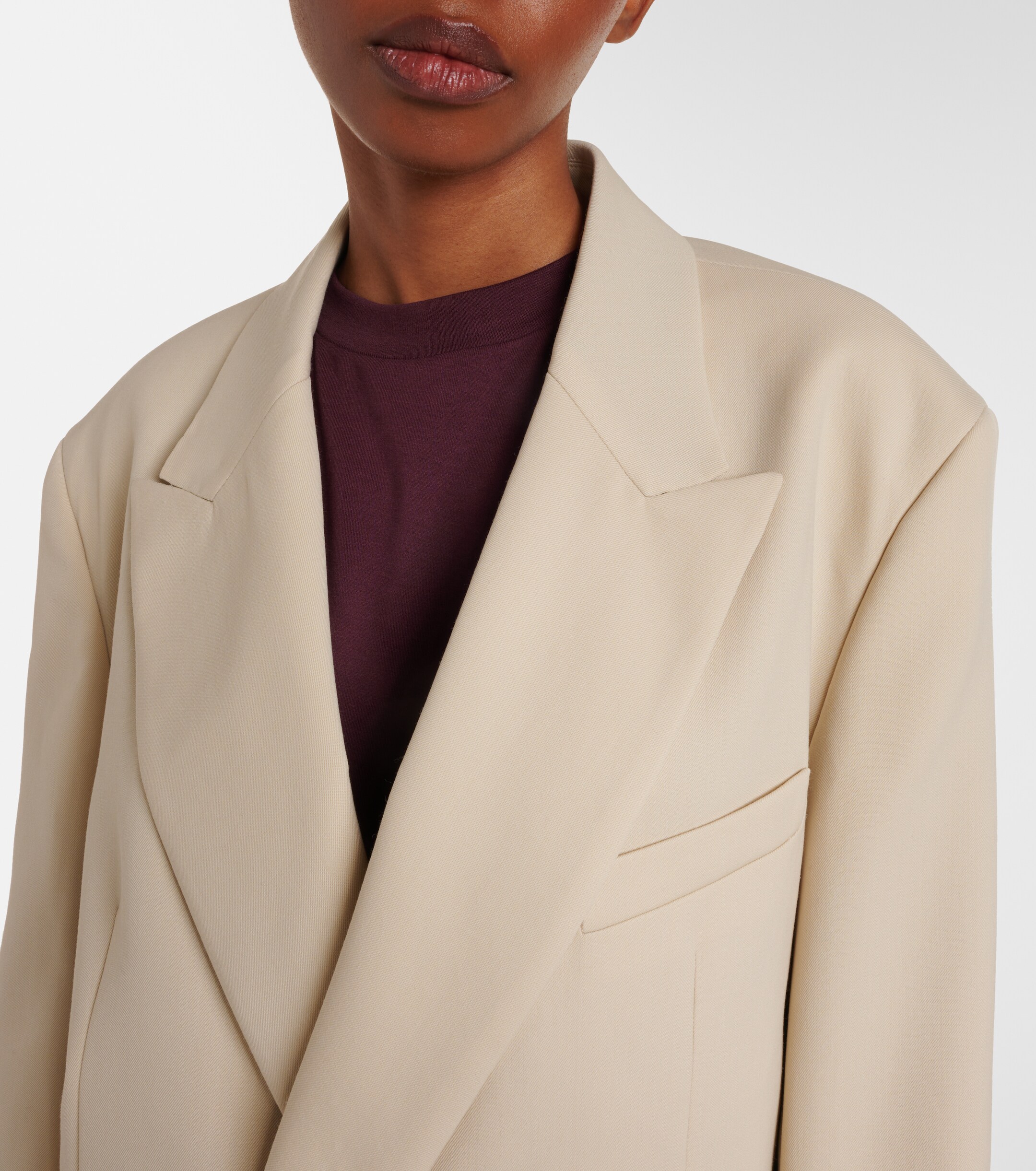The Frankie Shop Newark double-breasted cotton blazer