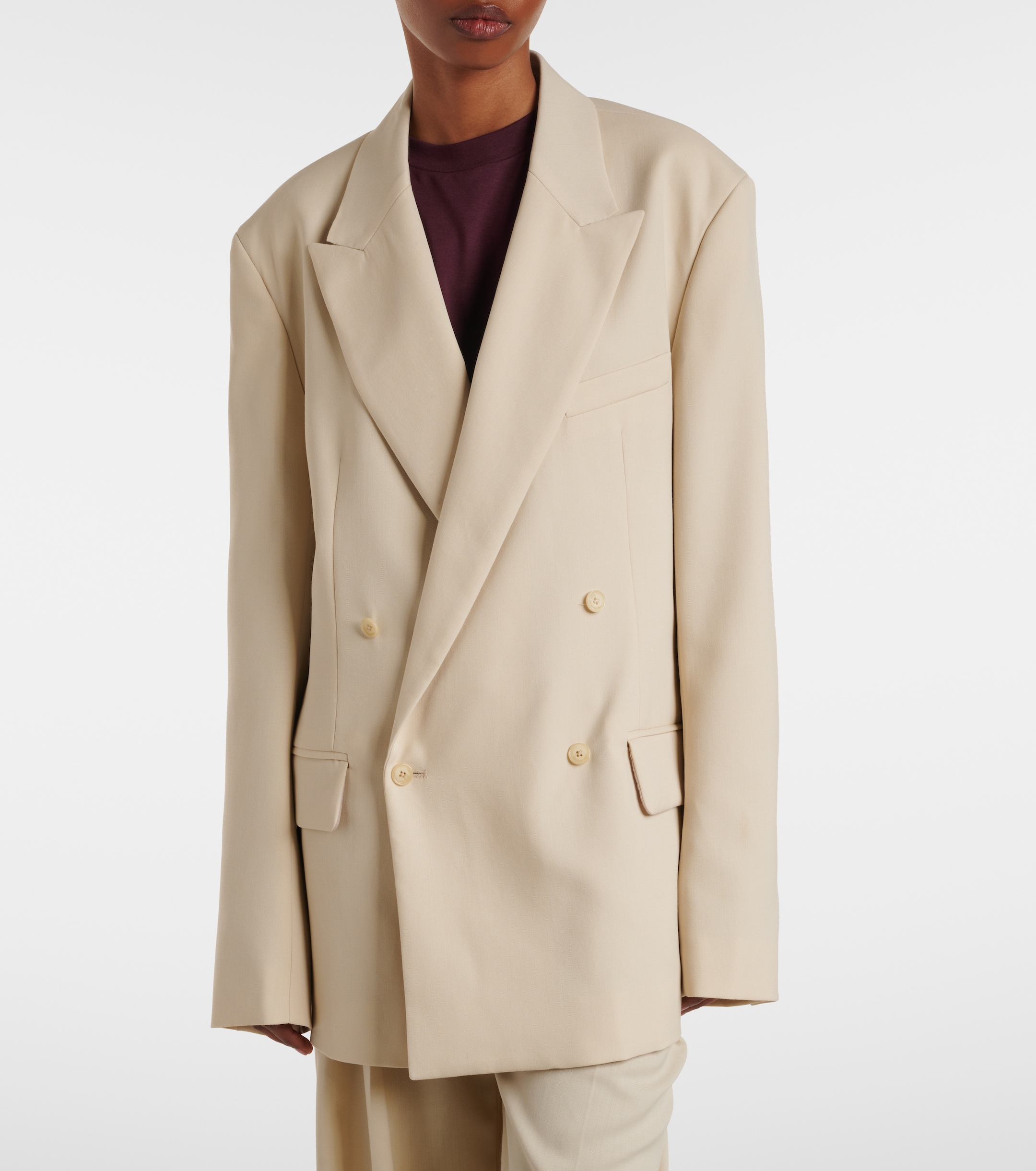 The Frankie Shop Newark double-breasted cotton blazer