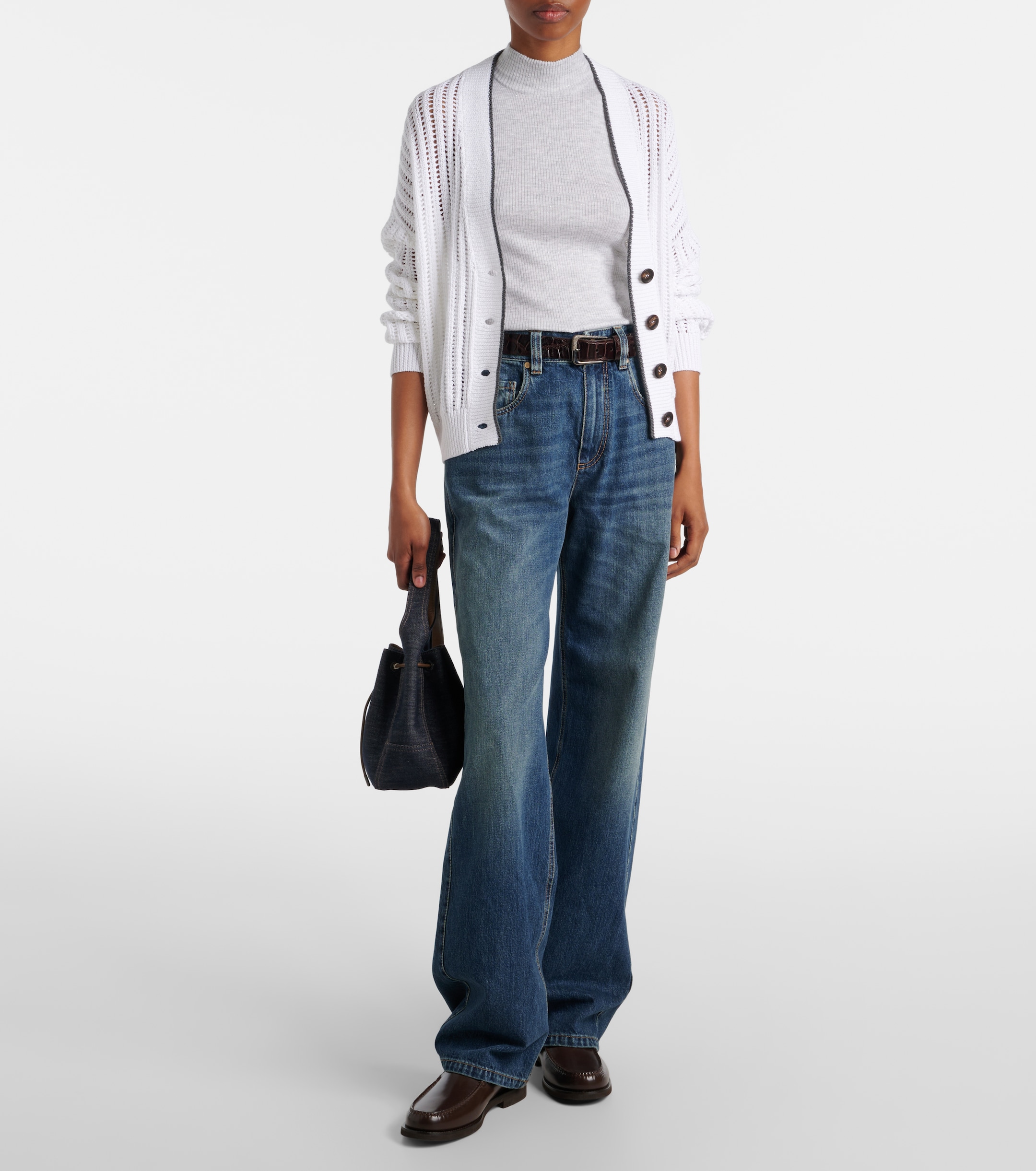 Brunello Cucinelli Ribbed-knit turtleneck top