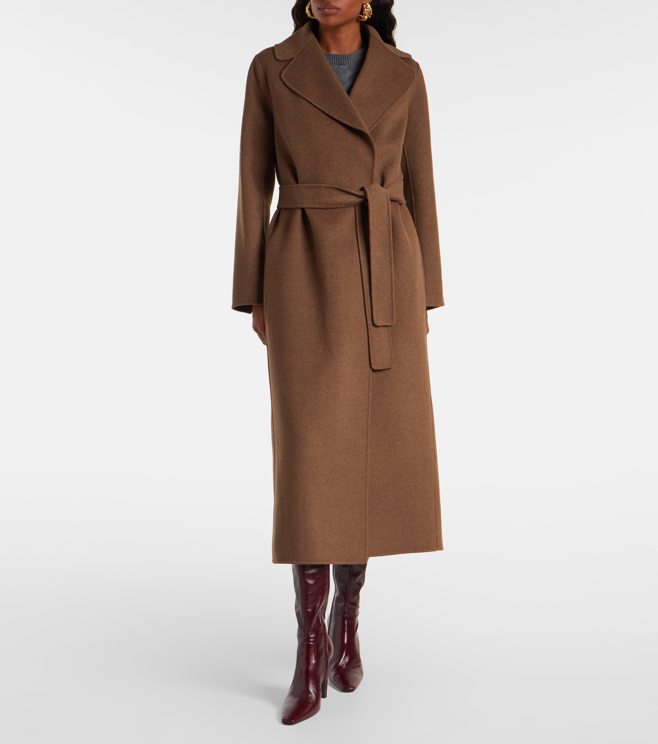 S Max Mara Poldo virgin wool wrap coat thumbnail