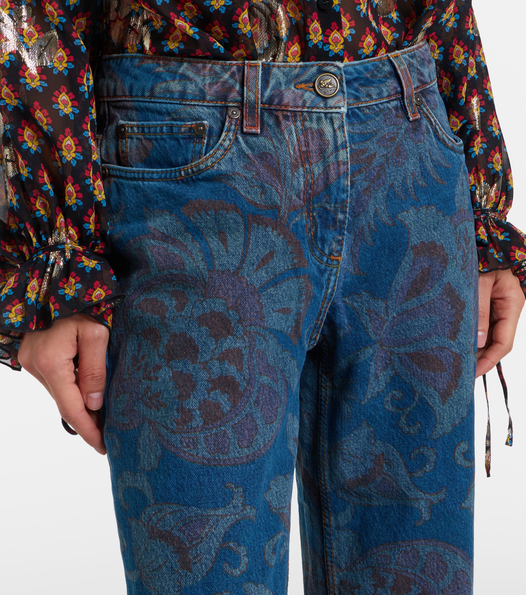 Etro Floral flared jeans