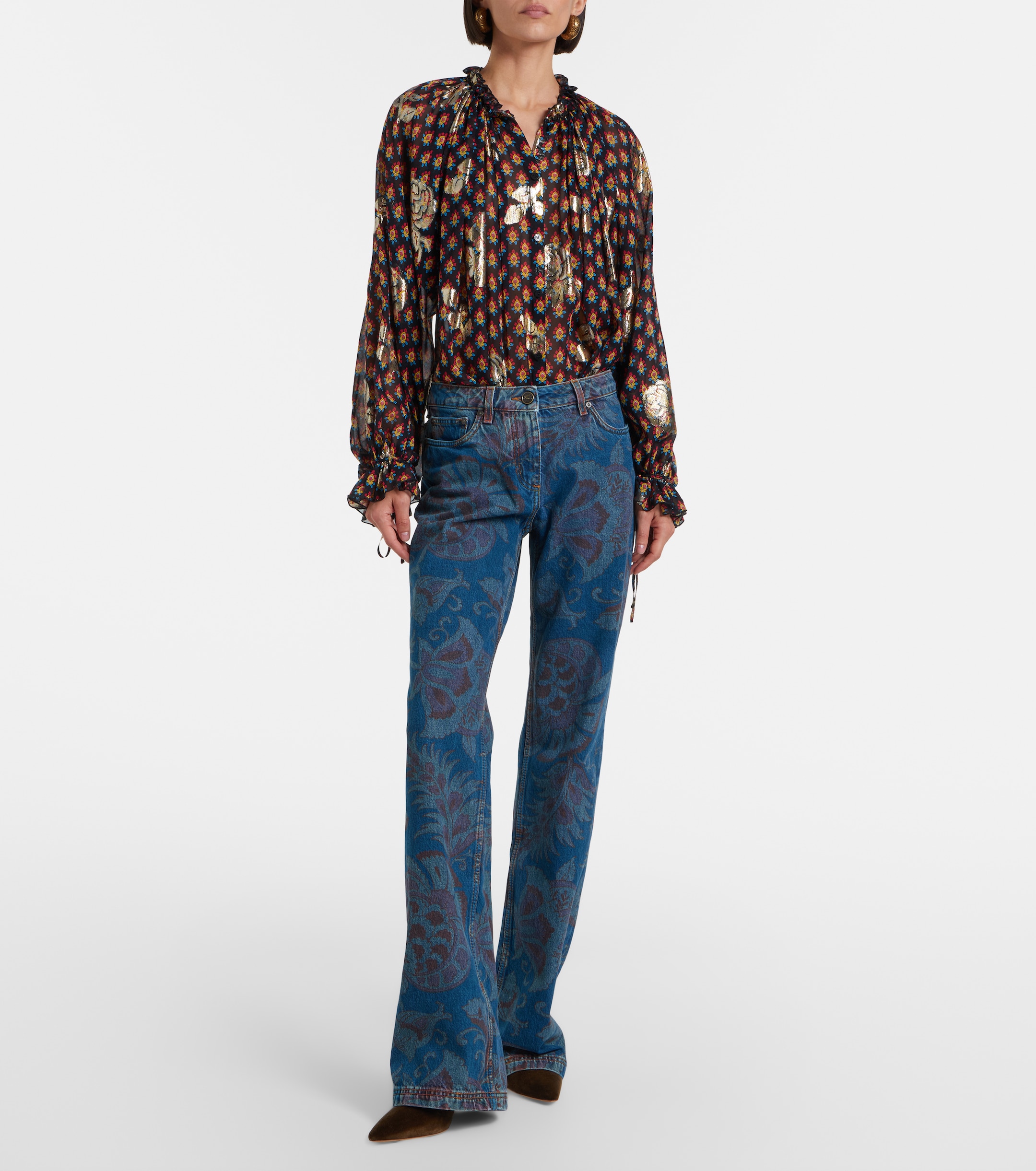 Etro Floral flared jeans