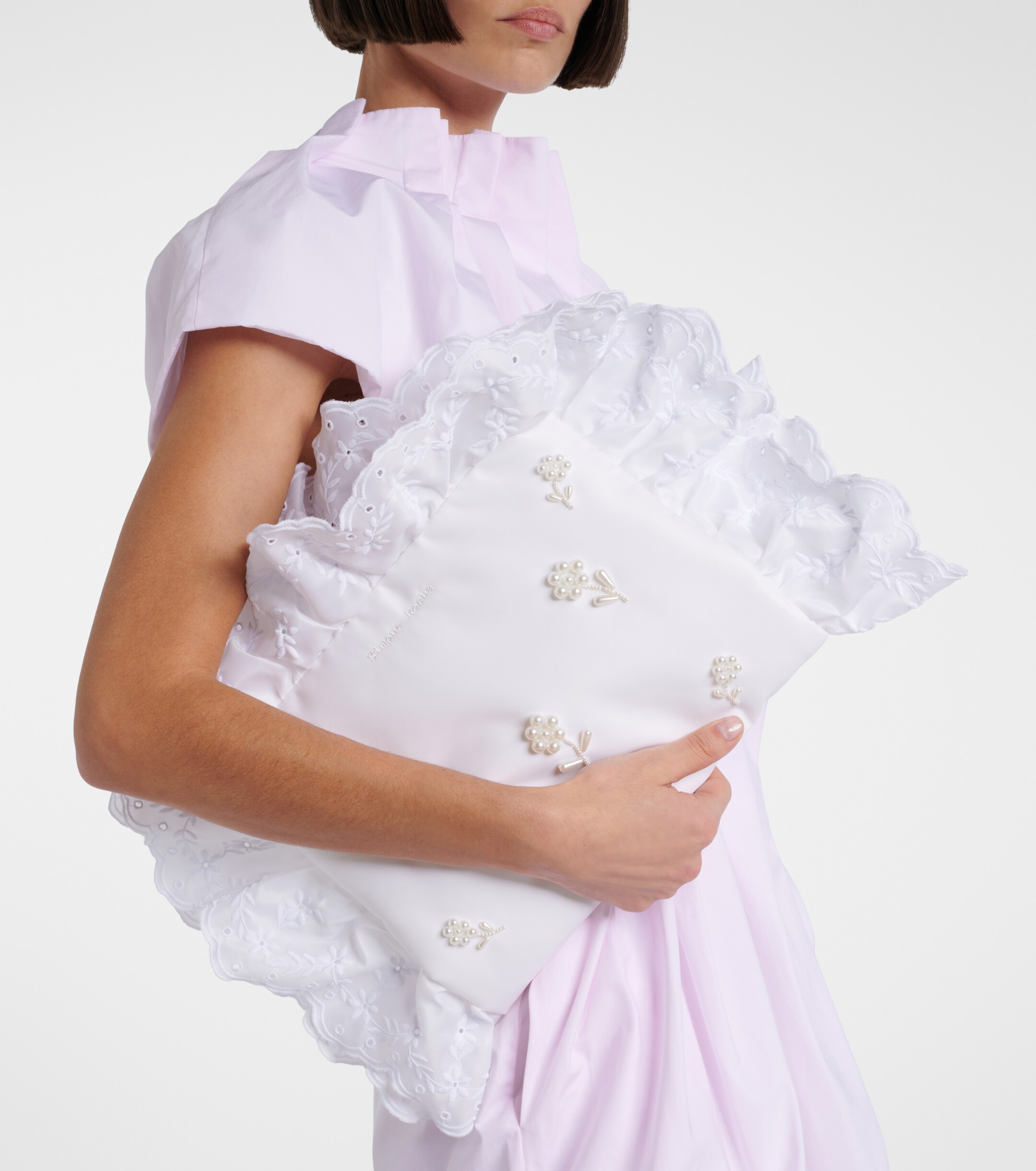Simone Rocha Pillowcase embellished ruffled clutch