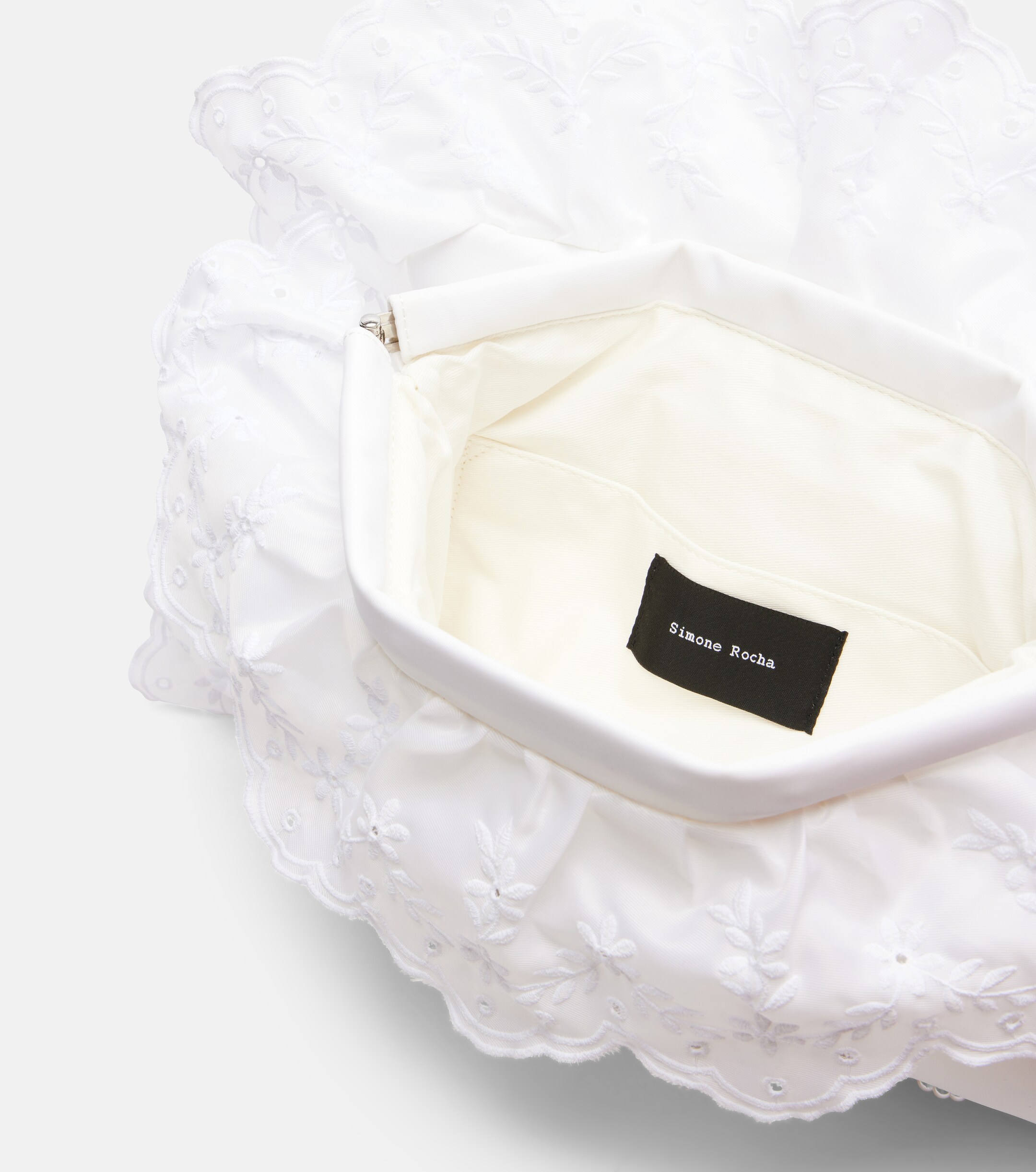 Simone Rocha Pillowcase embellished ruffled clutch