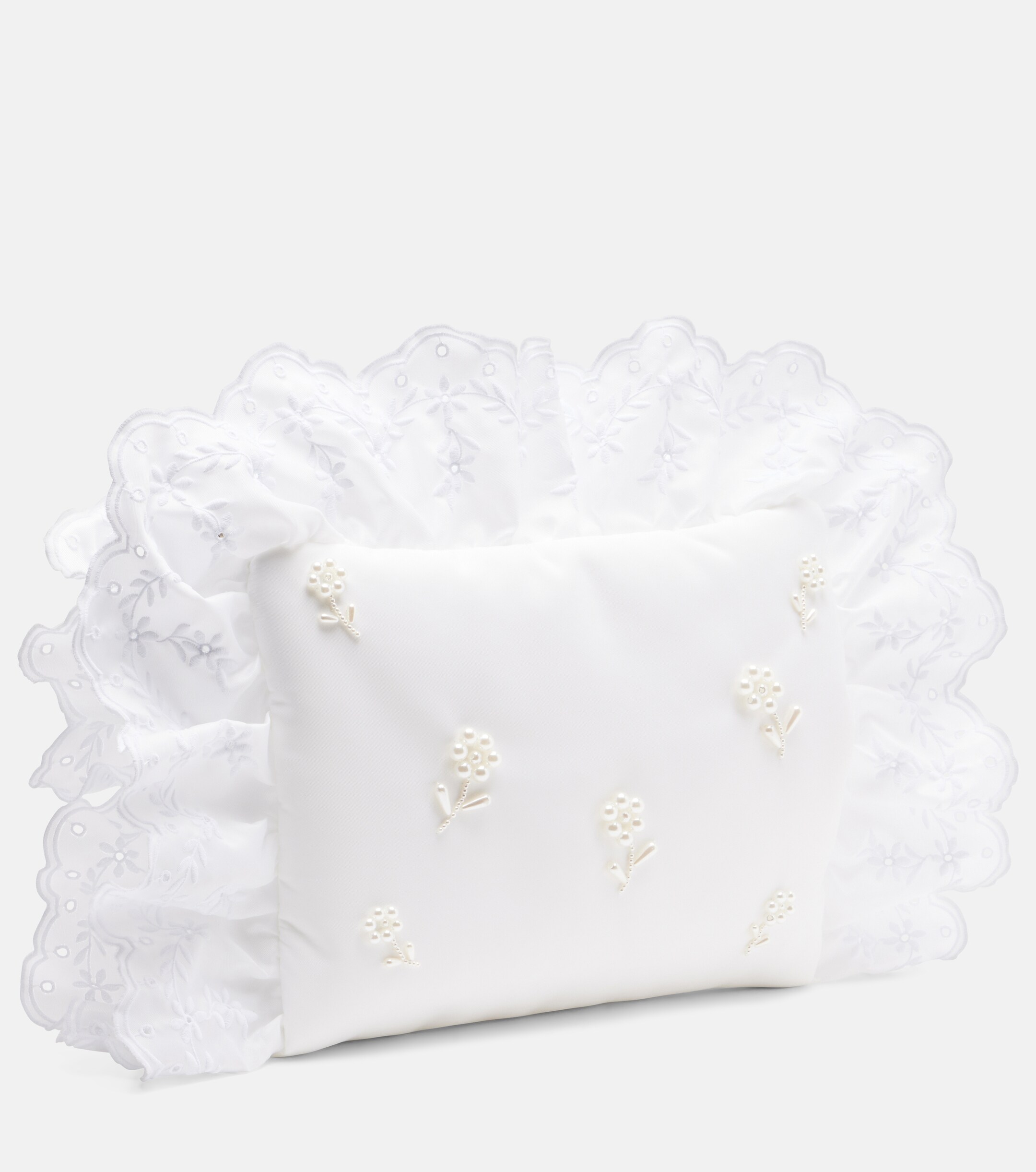 Simone Rocha Pillowcase embellished ruffled clutch