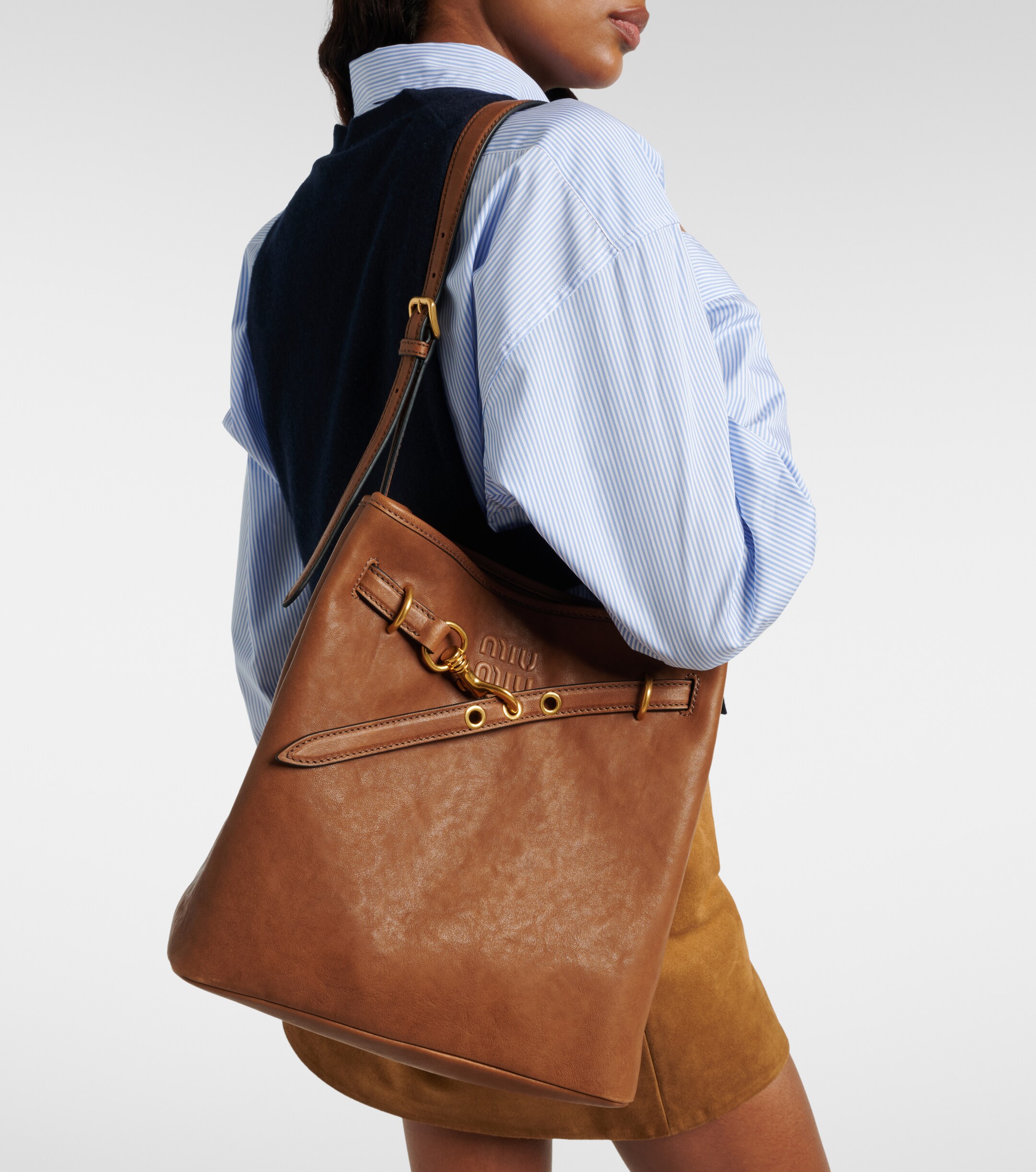 Miu Miu Aventure leather bucket bag
