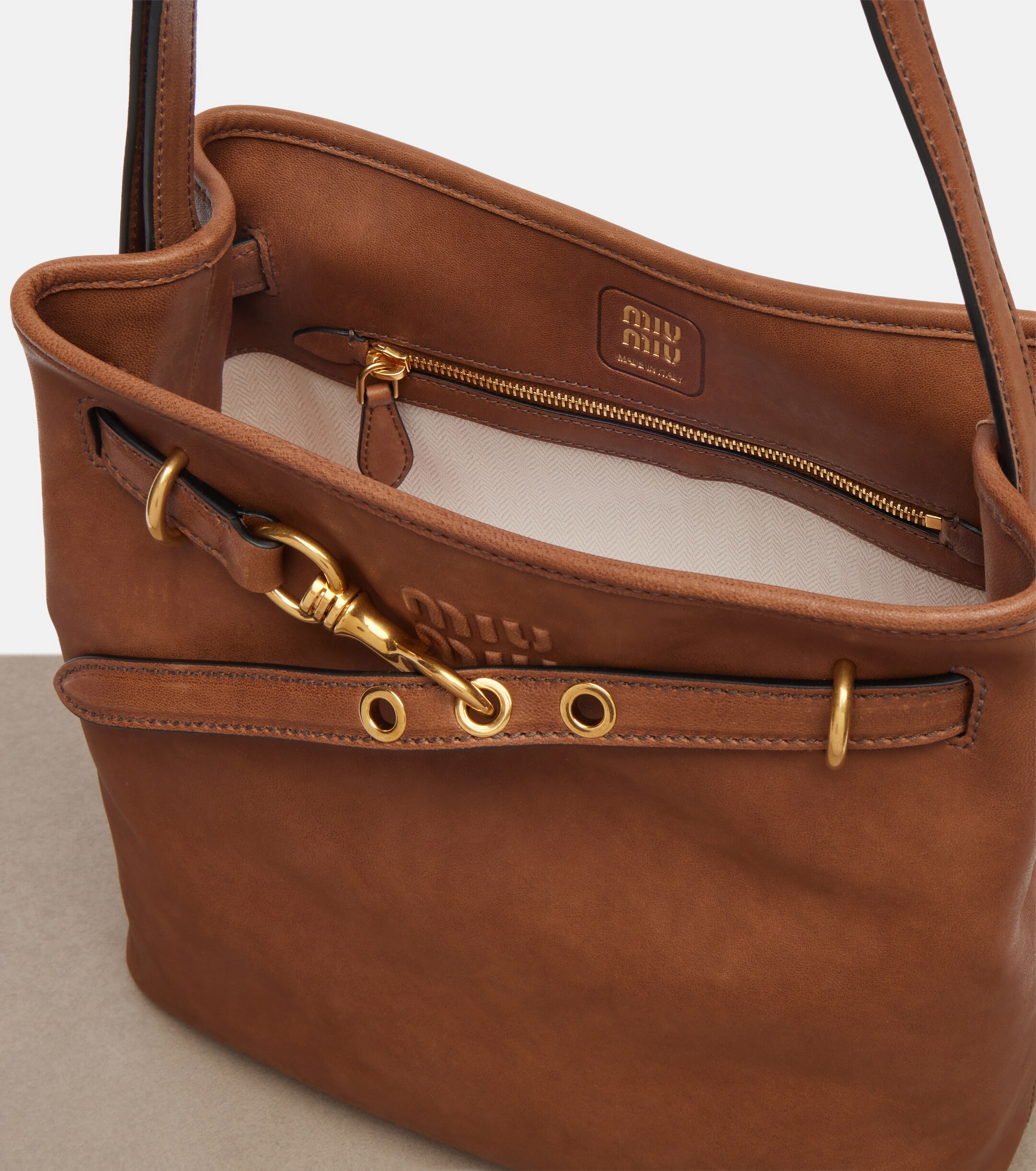 Miu Miu Aventure leather bucket bag